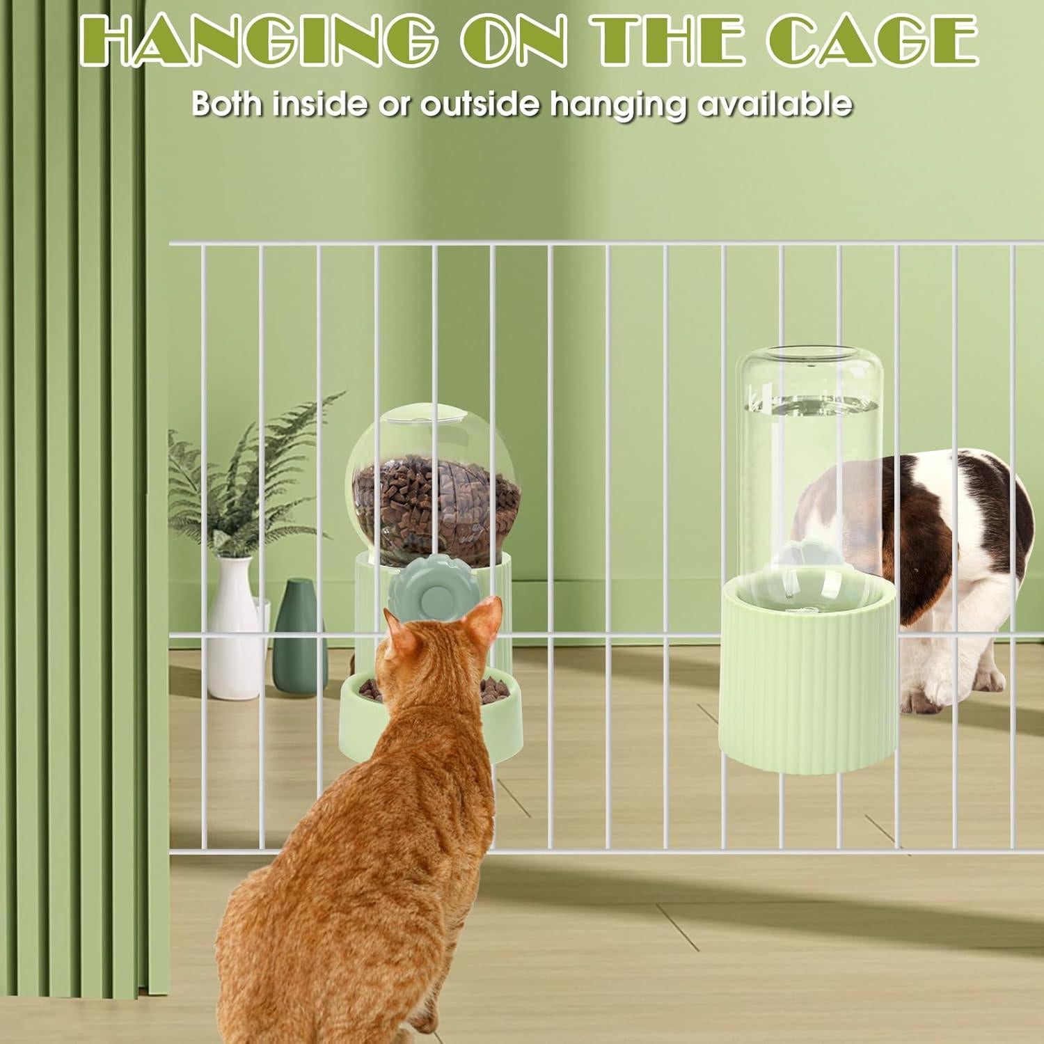 Dispensador Automático de Comida y Agua para Mascotas 1L Verde