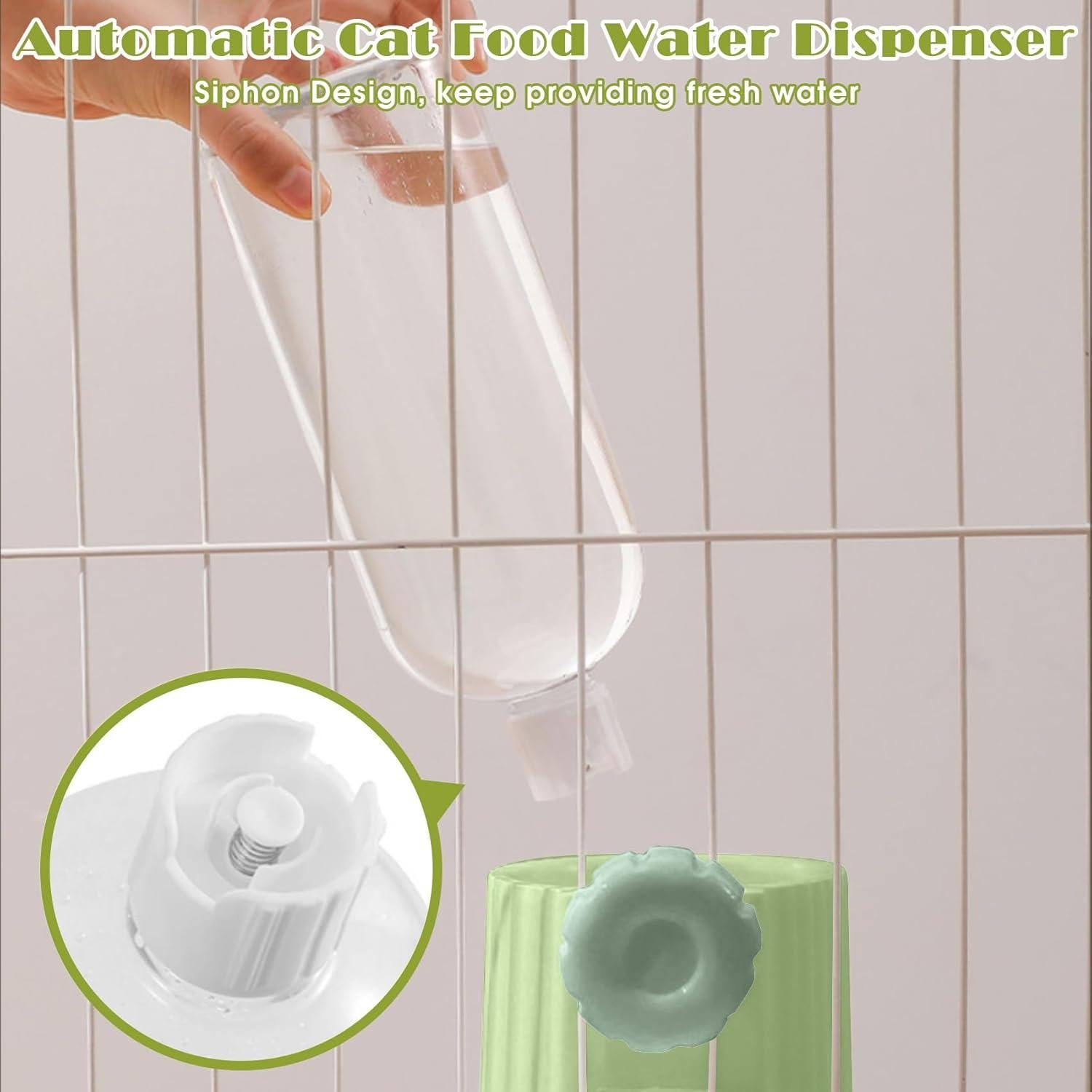 Dispensador Automático de Comida y Agua para Mascotas 1L Verde