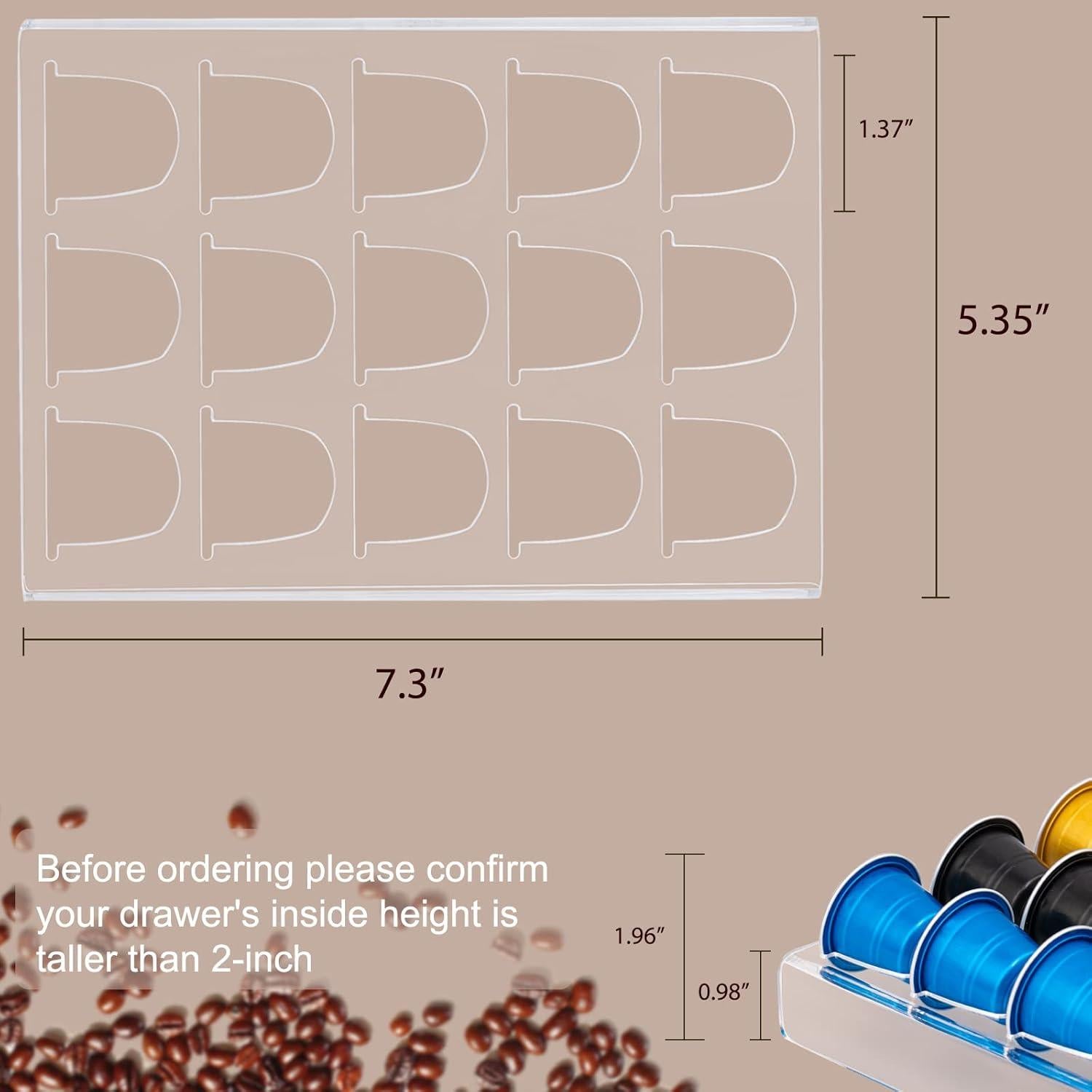 Organizador de Cápsulas de Café Sumerflos 2 Pack Acrílico 30 Cápsulas