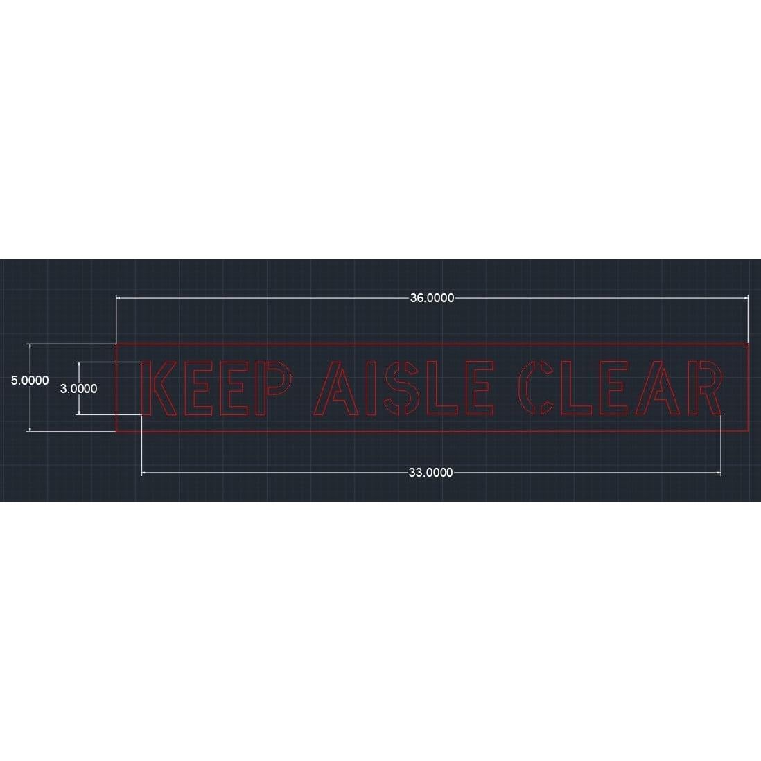 Plantilla Esténcil Mantener Pasillo Libre 91.44x12.7cm Marketing Holders