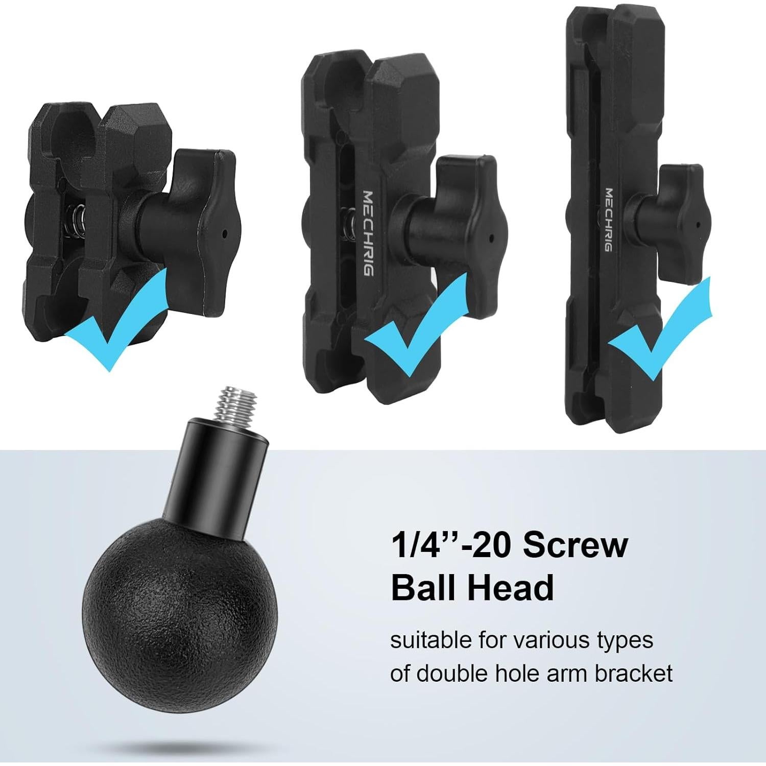 Adaptador de Montaje de Bola 2.54cm Mechrig YD040 para Gopro