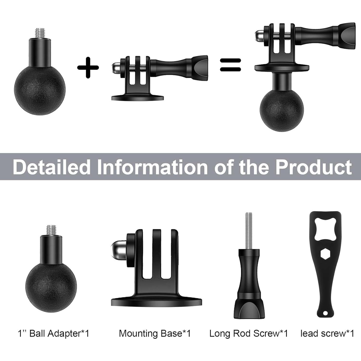 Adaptador de Montaje de Bola 2.54cm Mechrig YD040 para Gopro