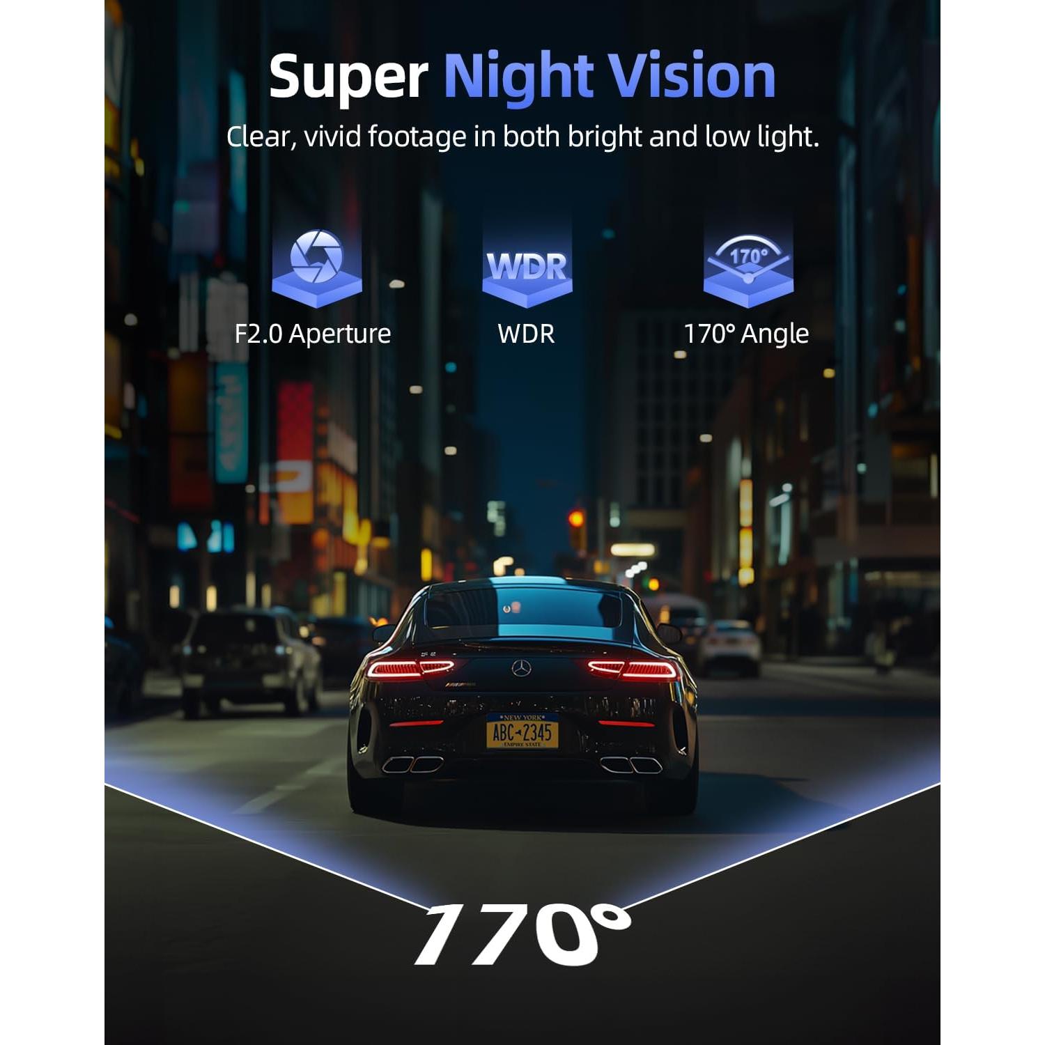 Cámara Dash Dual 4K + 1080P Cievie D100 con SD 64GB