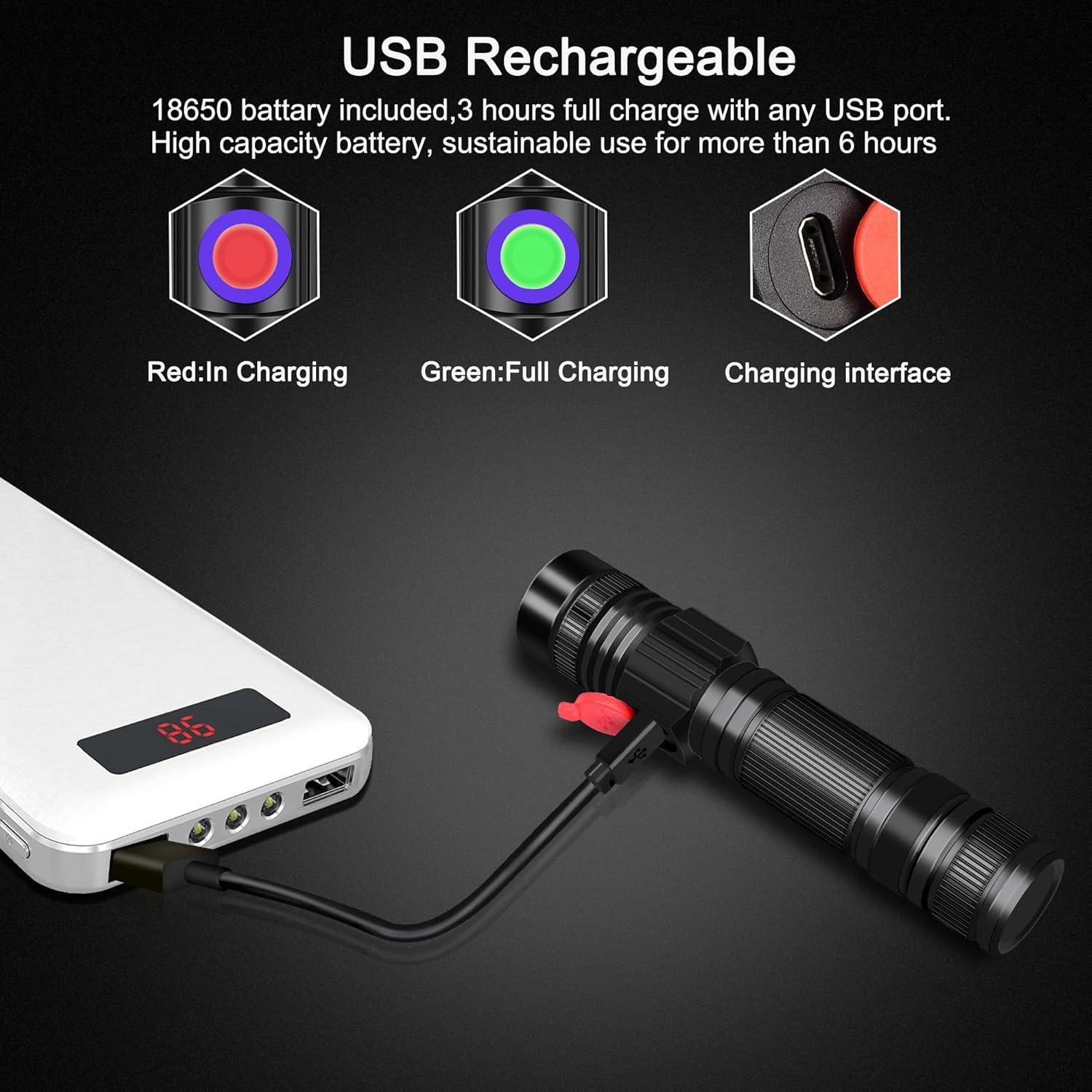 Linterna UV 365nm DARKBEAM Recargable USB para Detección