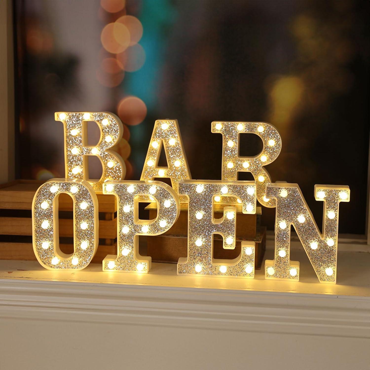 Letras Iluminadas KANLONG Letra S LED para Decoración