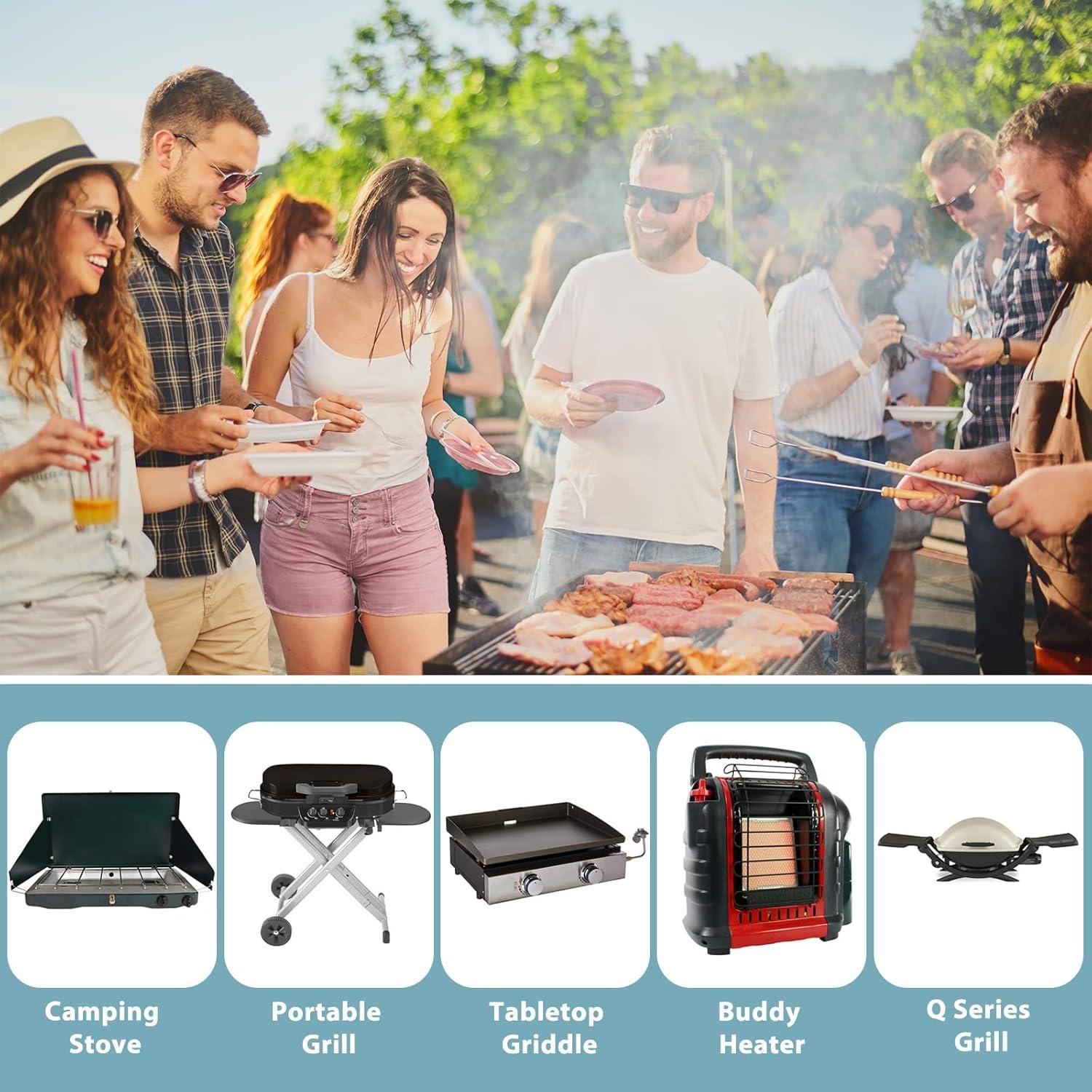 Adaptador de Manguera de Propano SHINESTAR 12 Pies con Manómetro