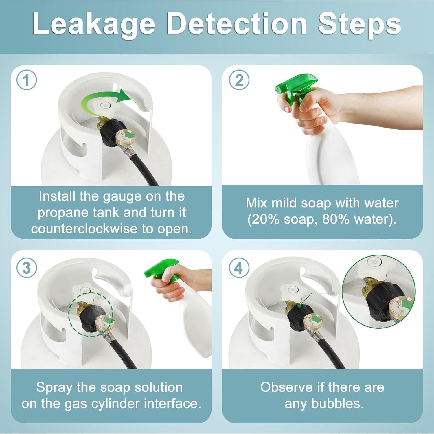 Adaptador de Manguera de Propano SHINESTAR 12 Pies con Manómetro