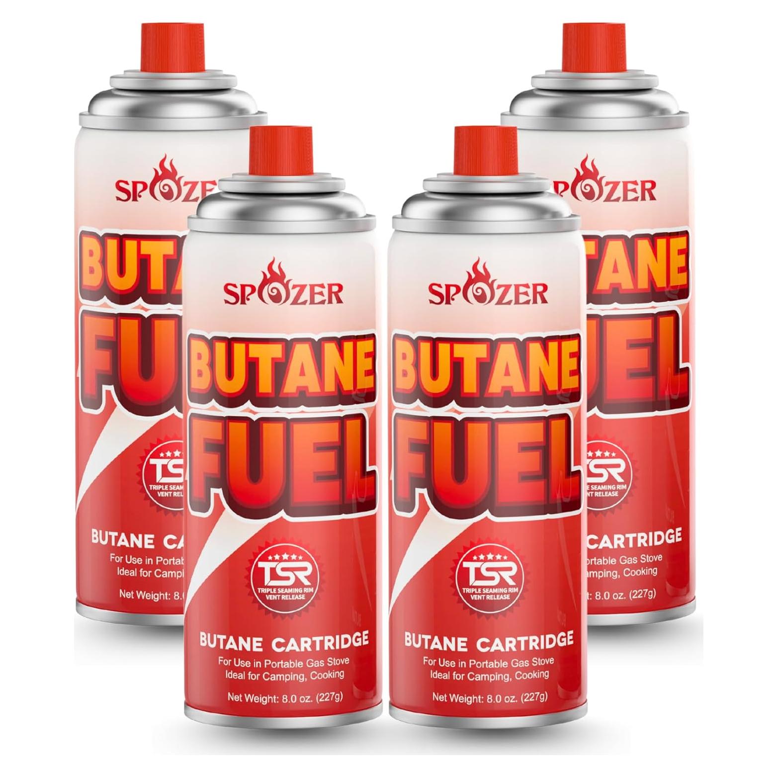 Cartuchos de Butano Spozer 4 PCS 227g con Válvula de Seguridad