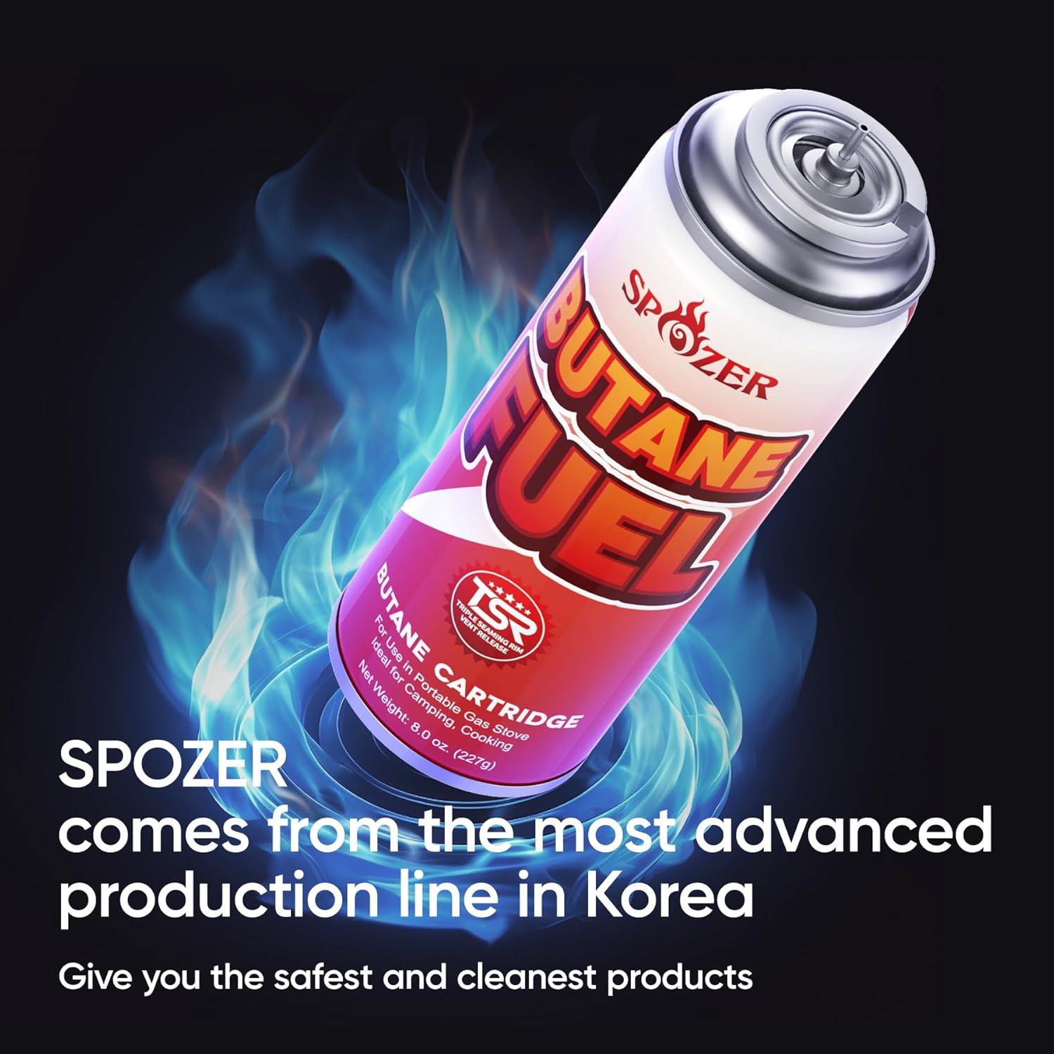 Cartuchos de Butano Spozer 4 PCS 227g con Válvula de Seguridad