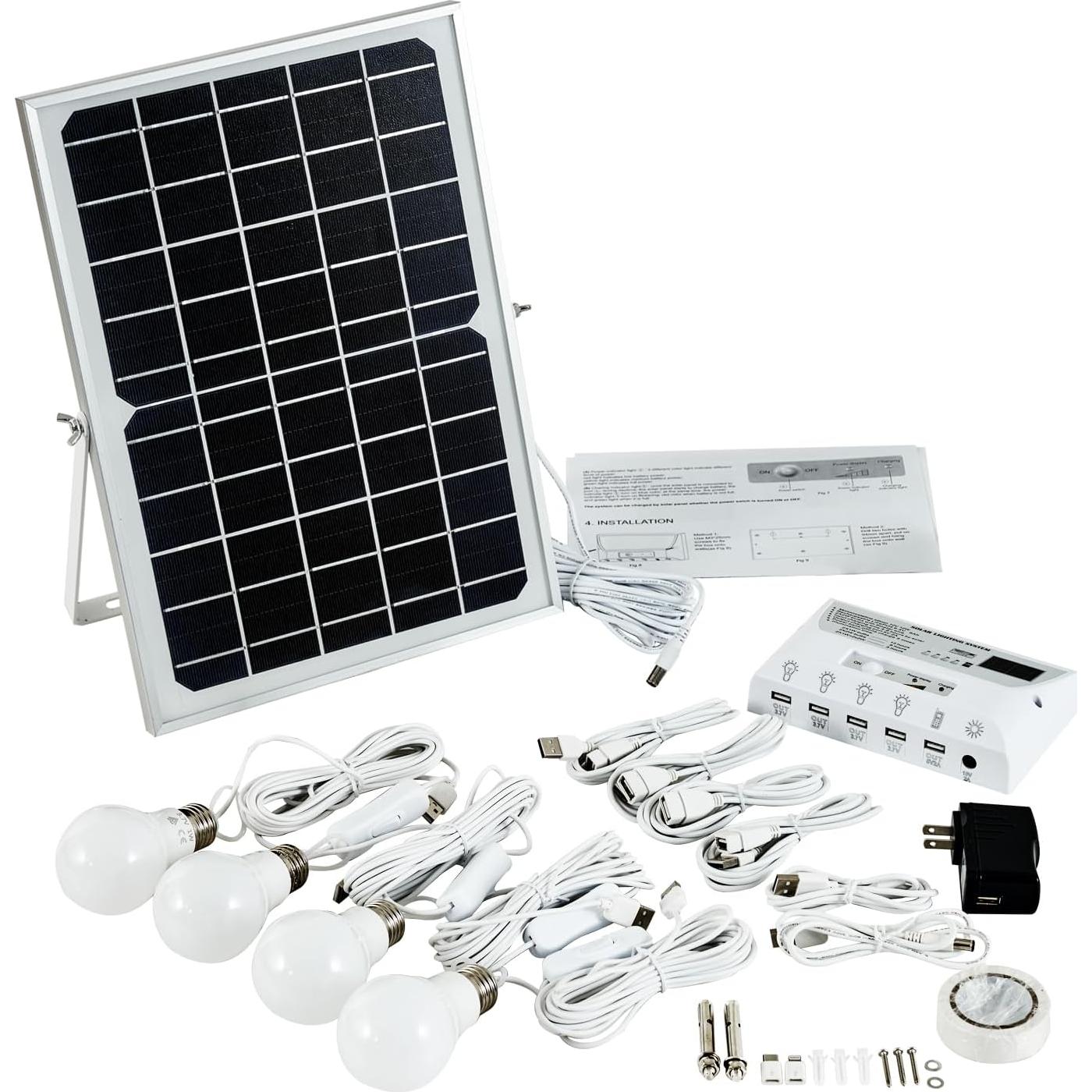Luz Colgante Solar LoveFindaHome con 4 Bombillas LED 6000mAh