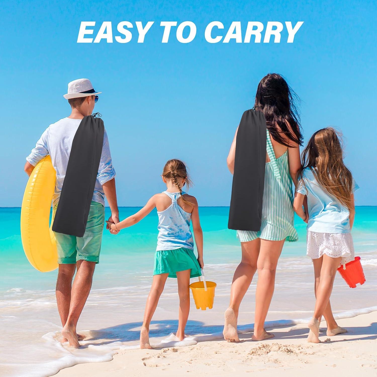 Silla de Playa Plegable Homcosan con Paraguas y Portavasos