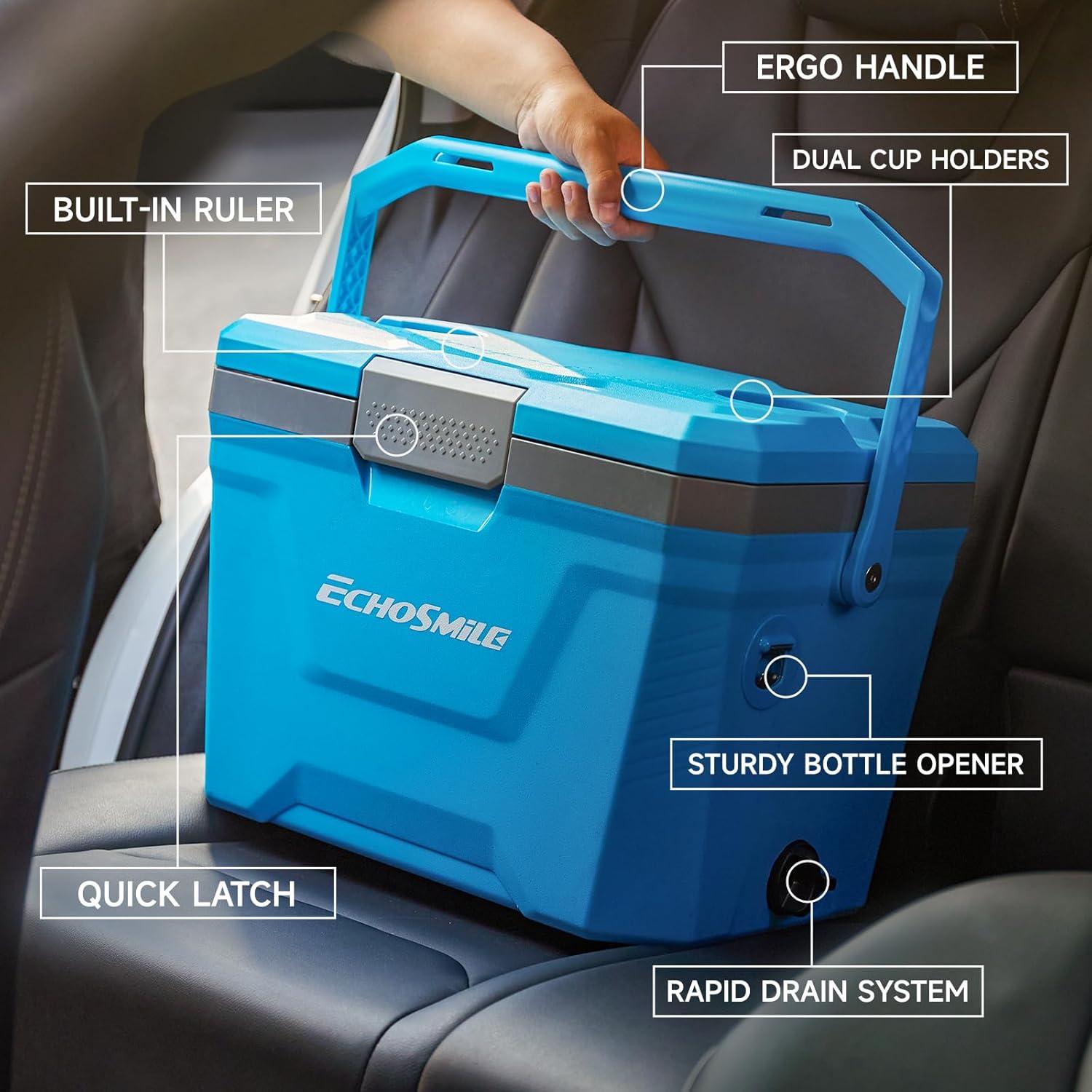 Enfriador Portátil EchoSmile 20L Azul - Aislado para Exterior