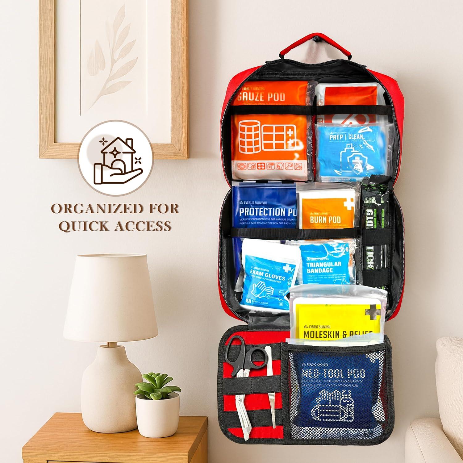 Kit de Primeros Auxilios 380 Piezas EVERLIT CARE Rojo