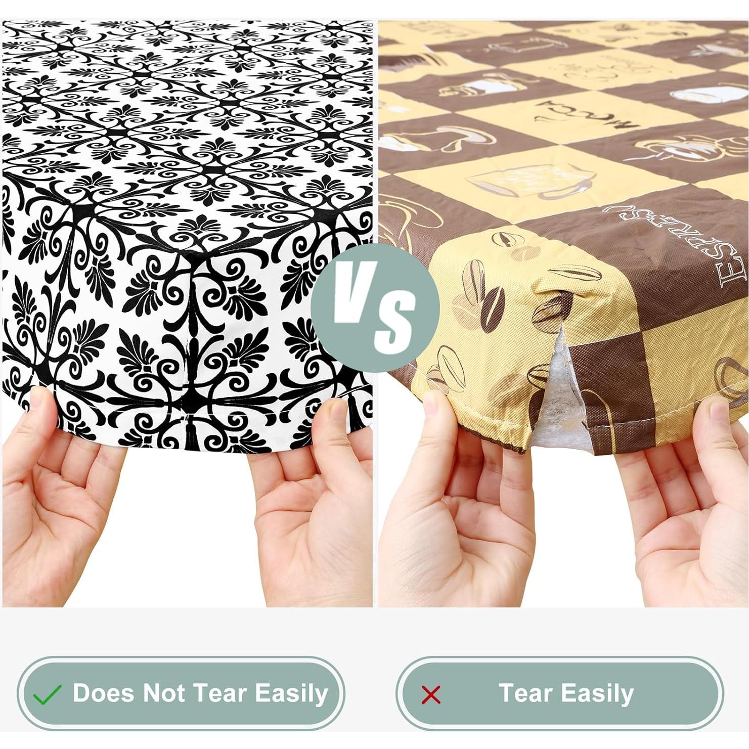 misaya Picnic Table Cover with Bench Cover, Waterproof Elastic Fitted Tablecloth for 5 Foot Tables, Rectangle Washable Polyester Tablecloths for Picnic, Camping, Outdoor (Black, 30" x 60")