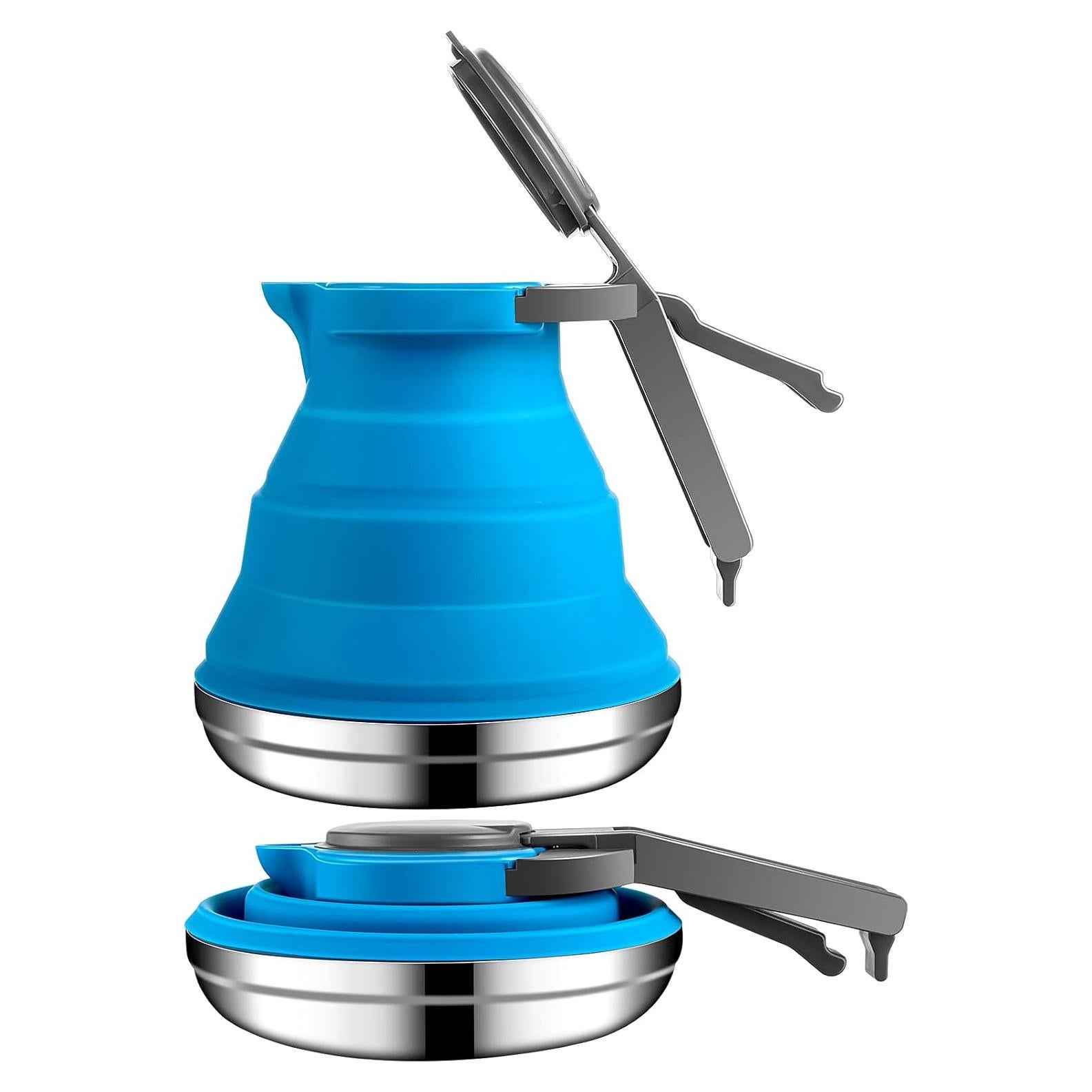 Tetera Plegable Portátil Geiserailie 1.5L Camping Azul