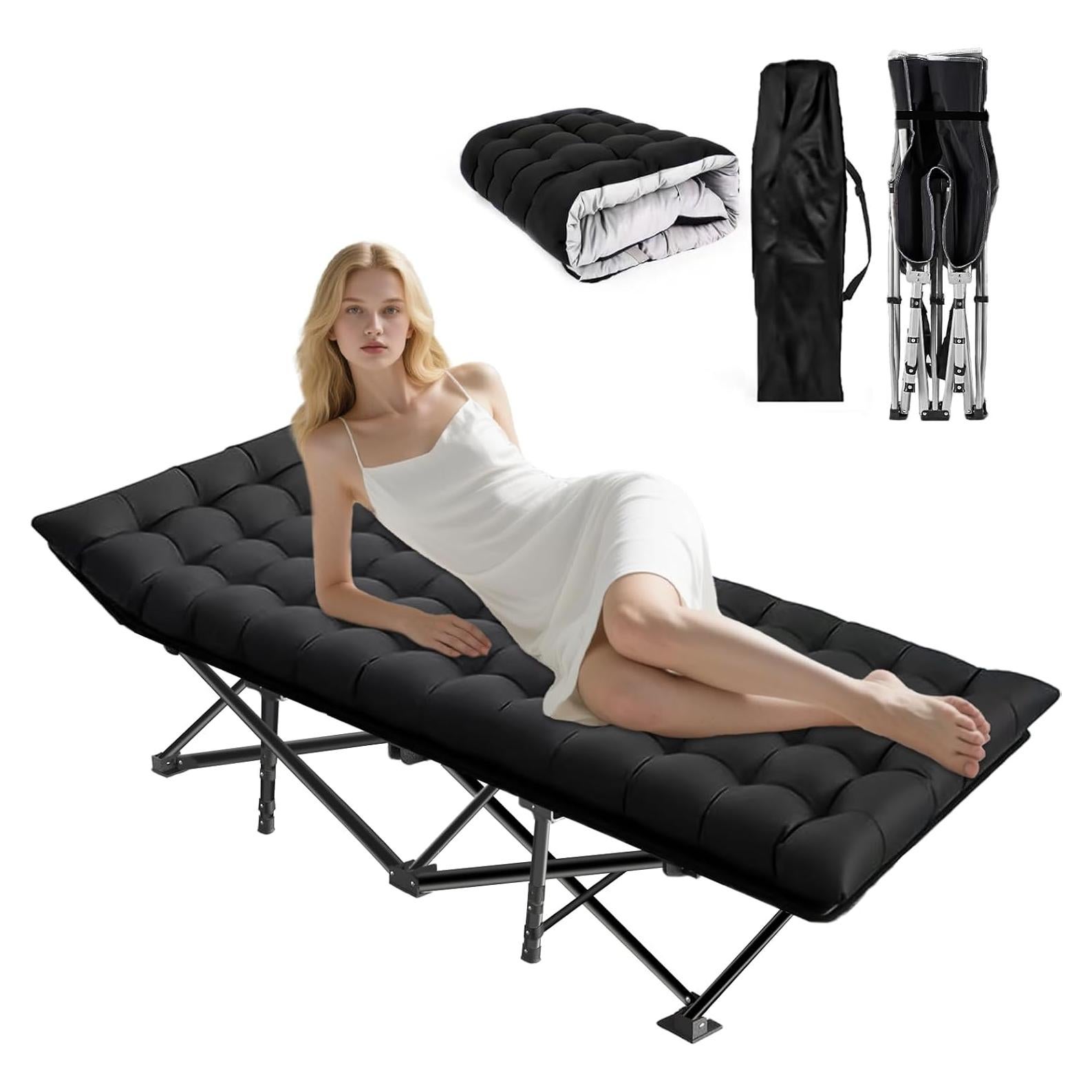 Cama de Camping Plegable Procands XXL con Colchón 81 cm 408 kg