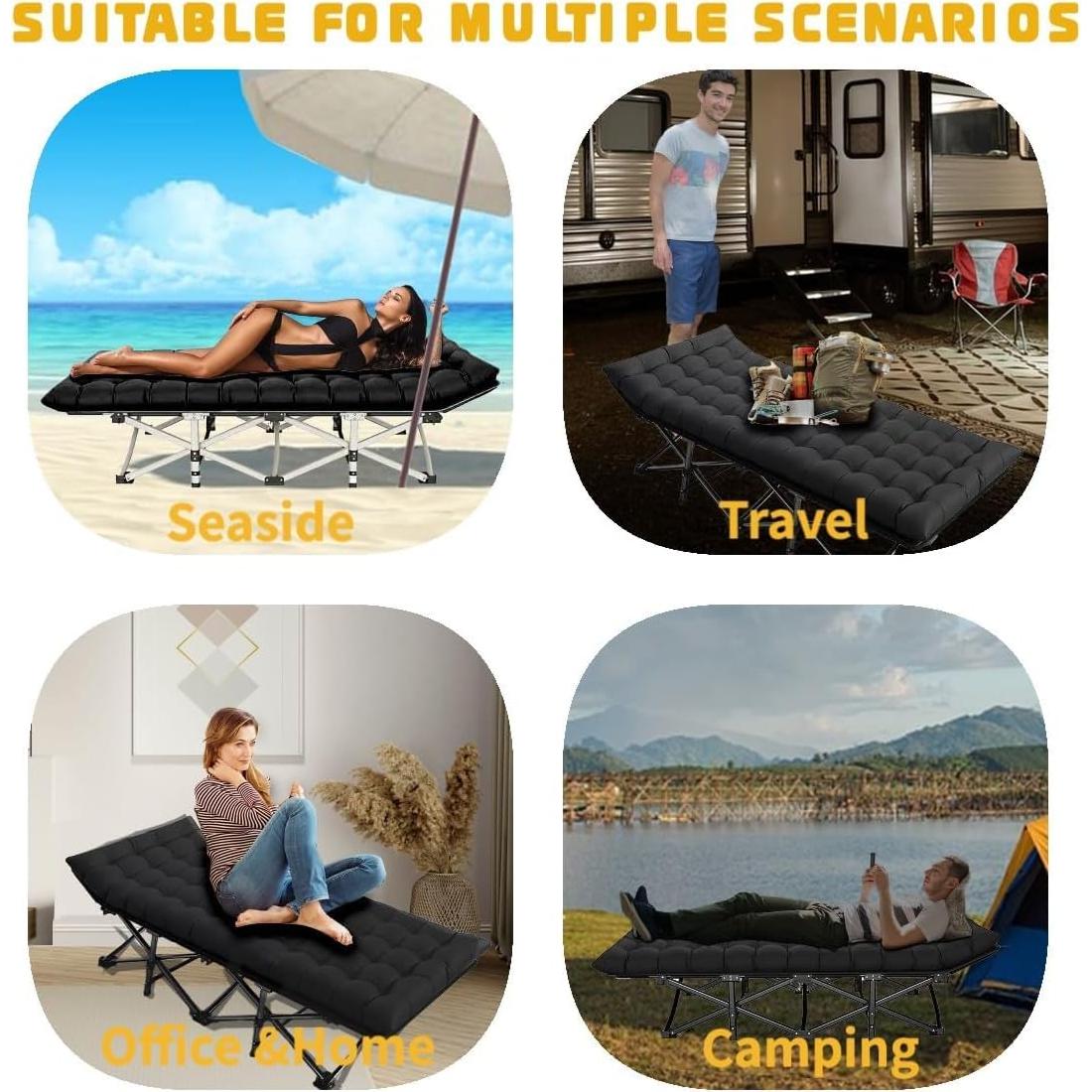 Cama de Camping Plegable Procands XXL con Colchón 81 cm 408 kg