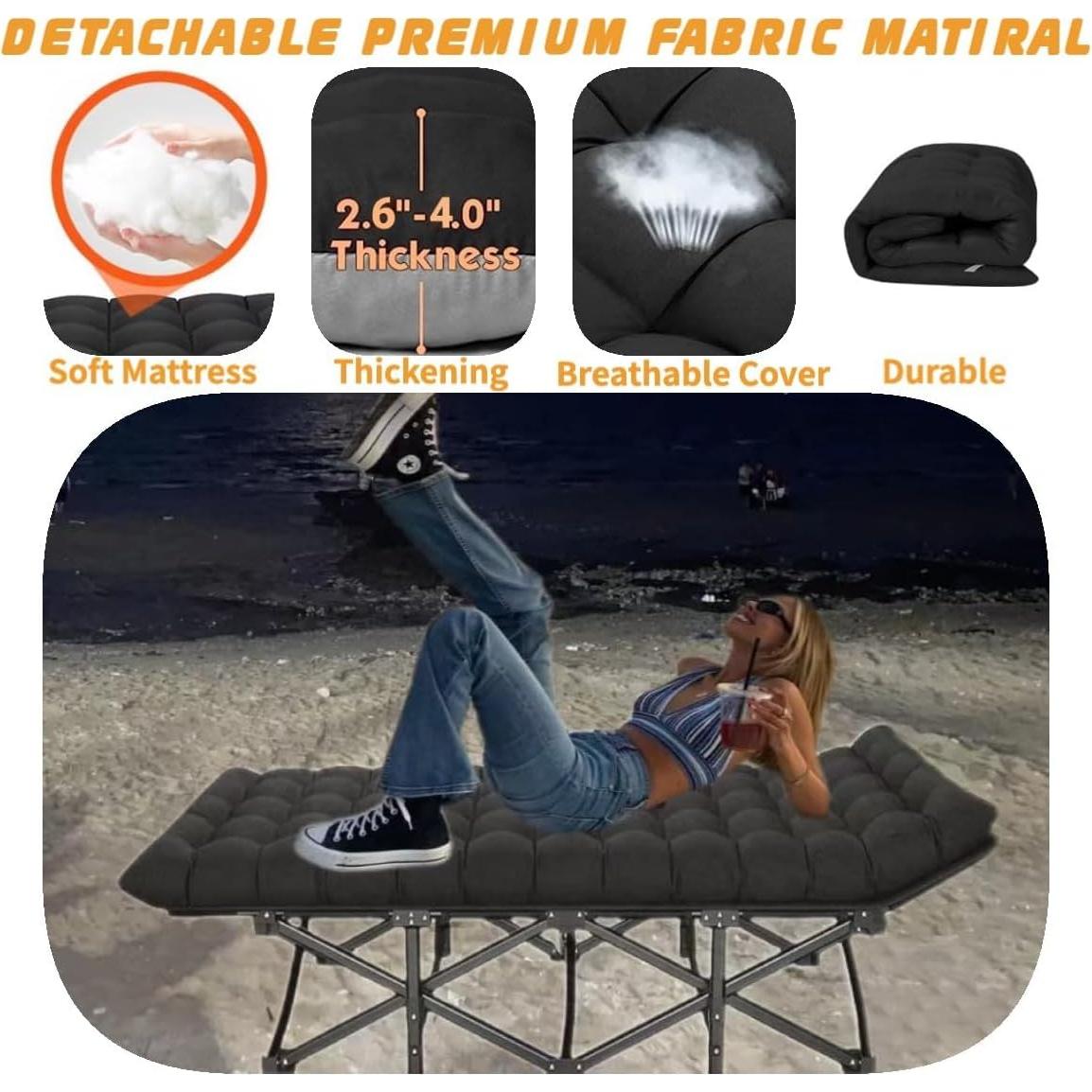 Cama de Camping Plegable Procands XXL con Colchón 81 cm 408 kg