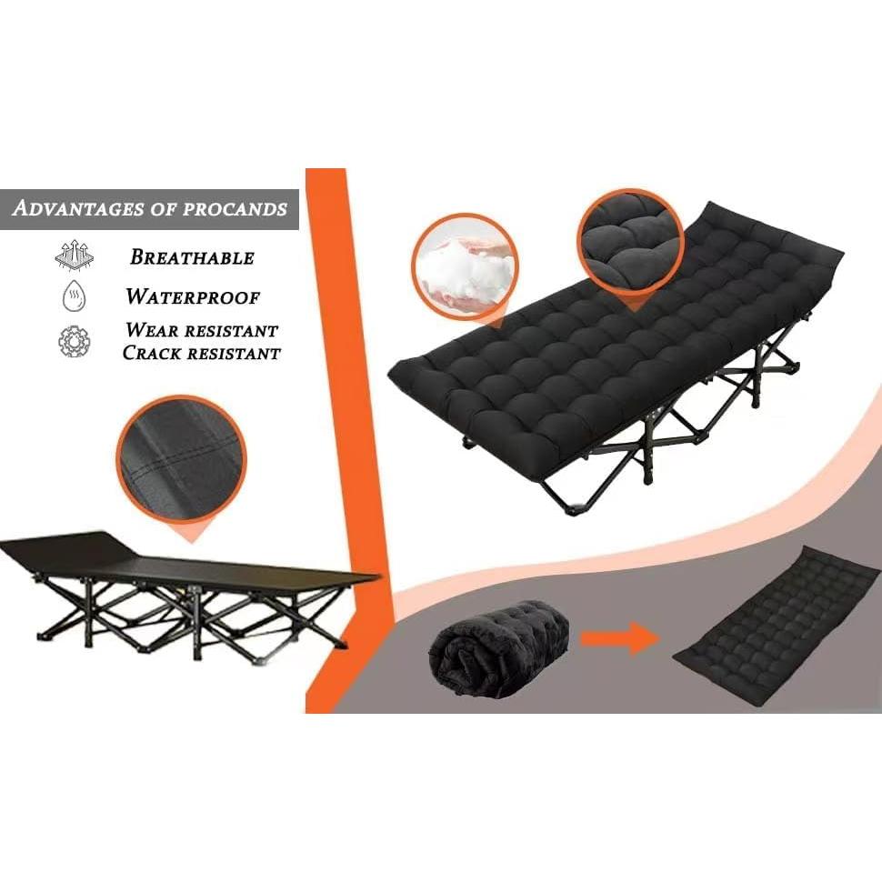 Cama de Camping Plegable Procands XXL con Colchón 81 cm 408 kg