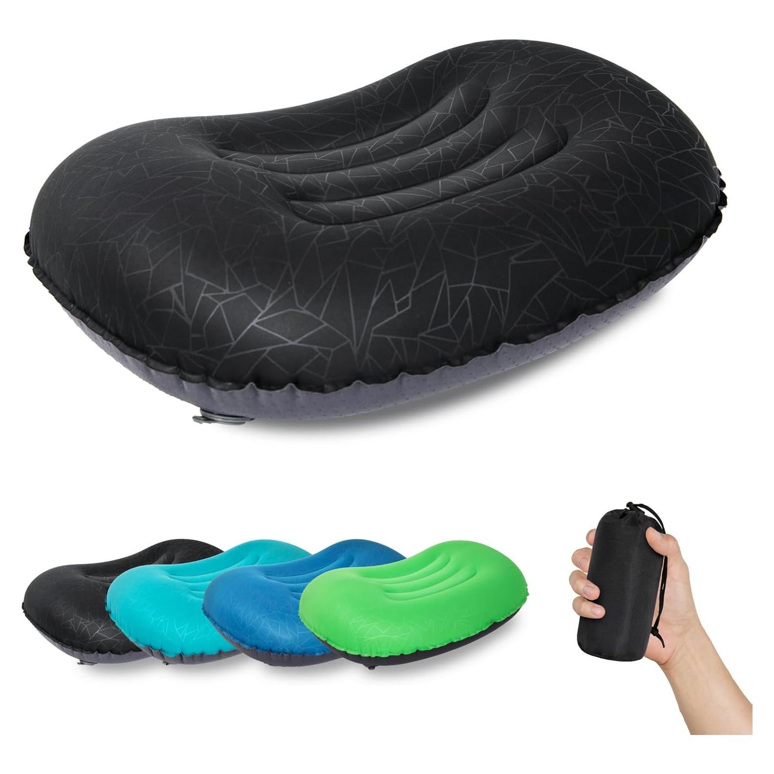 Almohada Inflable ATEPA Negra Ergonómica 43.94x27.94cm