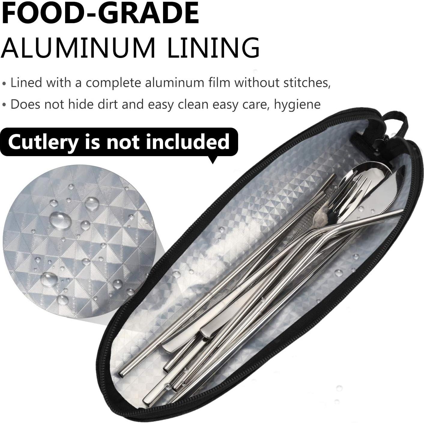 Juego de Utensilios de Viaje Aosbos con Estuche Negro