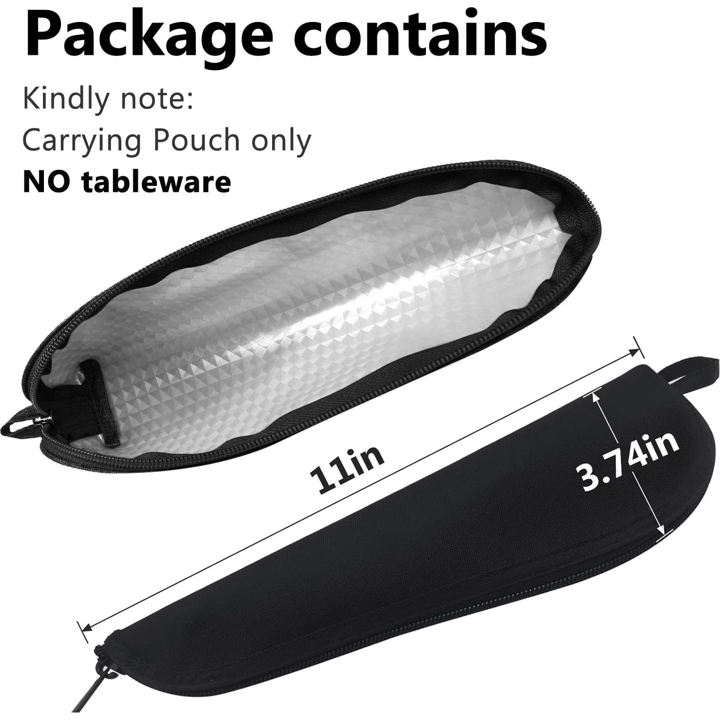 Juego de Utensilios de Viaje Aosbos con Estuche Negro