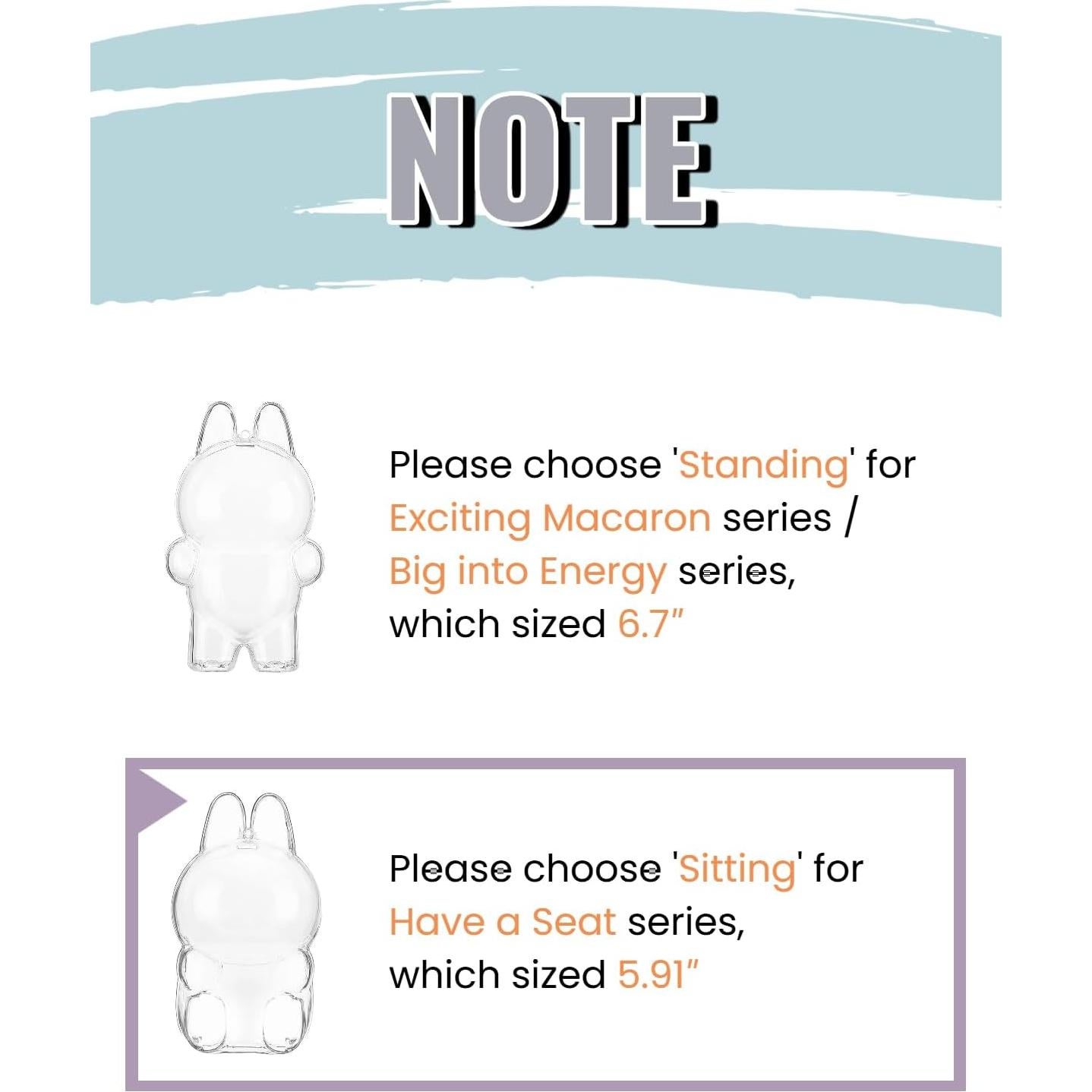 Funda Protectora Acrílica para Figuras Sentadas LABUBU