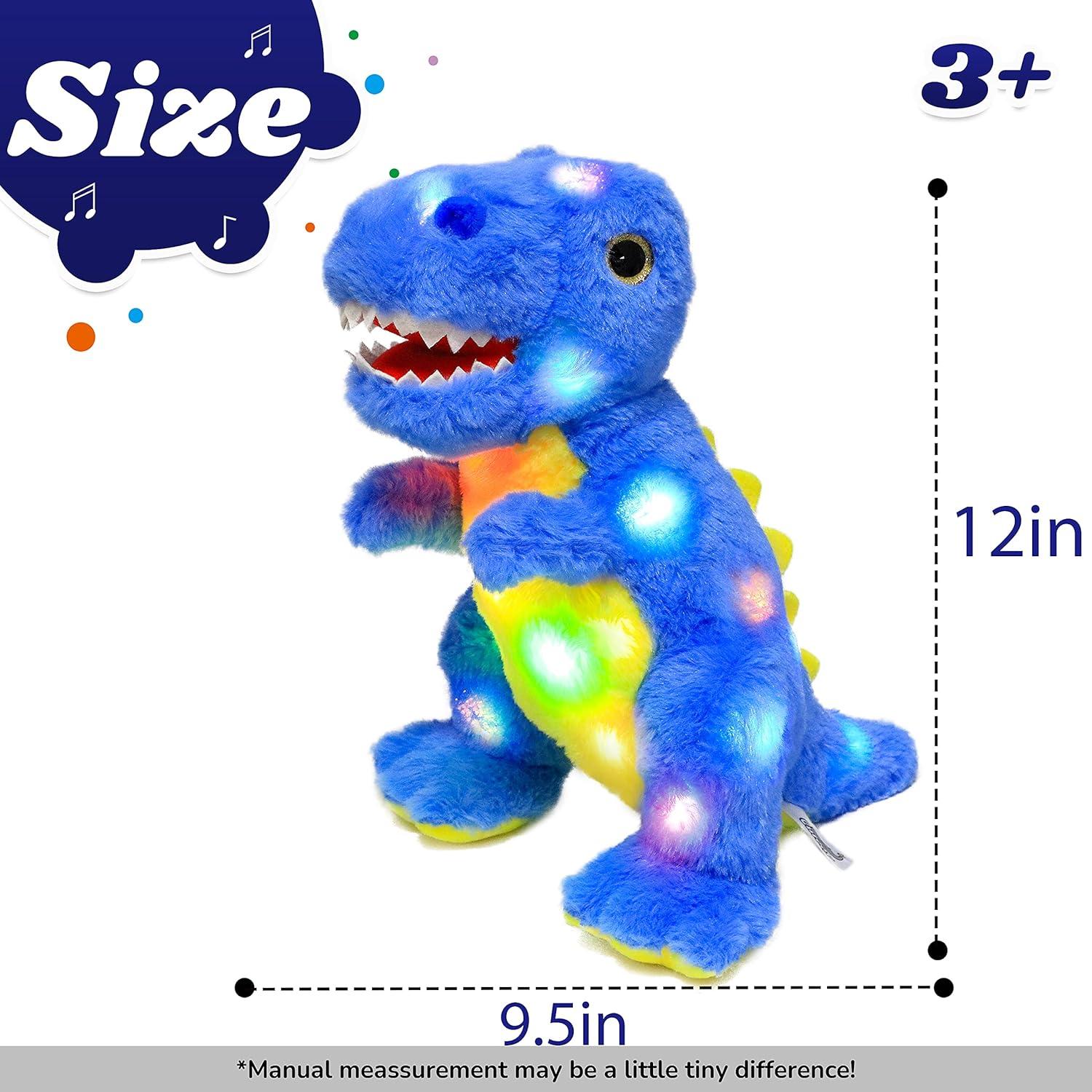 Dinosaurio de Peluche LED Cuteoy Azul 31.75 cm para Niños
