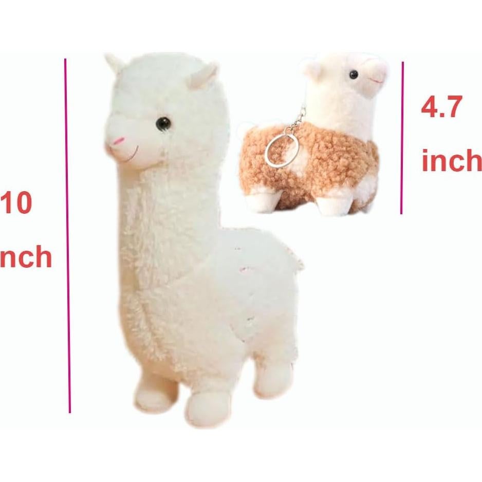 Juguete de Peluche Llama Alpaca YUKOUQIAN 25.4 cm Blanco