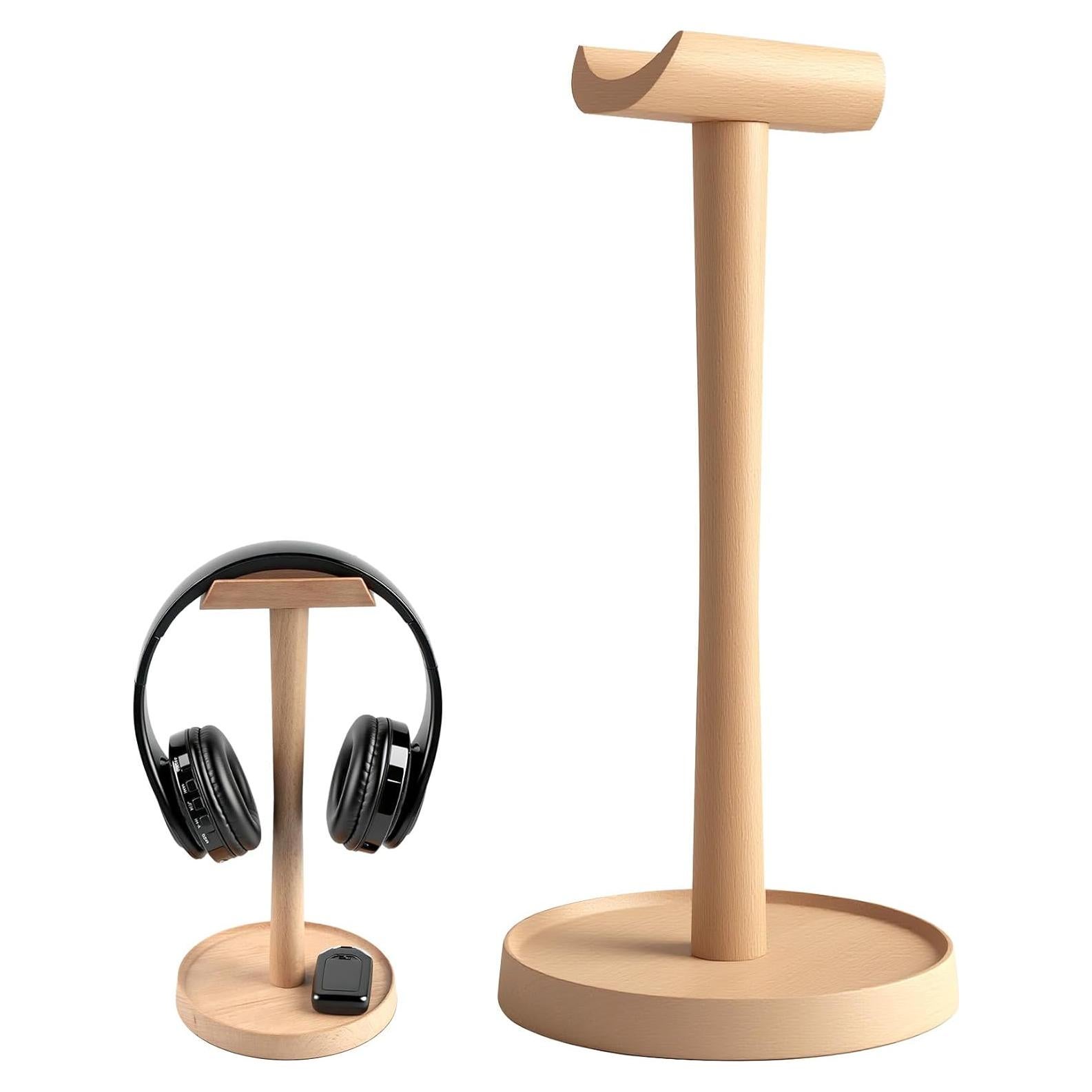 Soporte de Auriculares de Madera de Haya MDW - Organizador de Escritorio