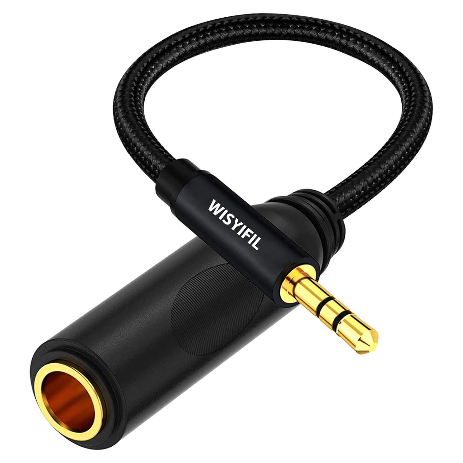 Adaptador de Audio WISYIFIL 3.5mm a 6.35mm 30cm Nylon
