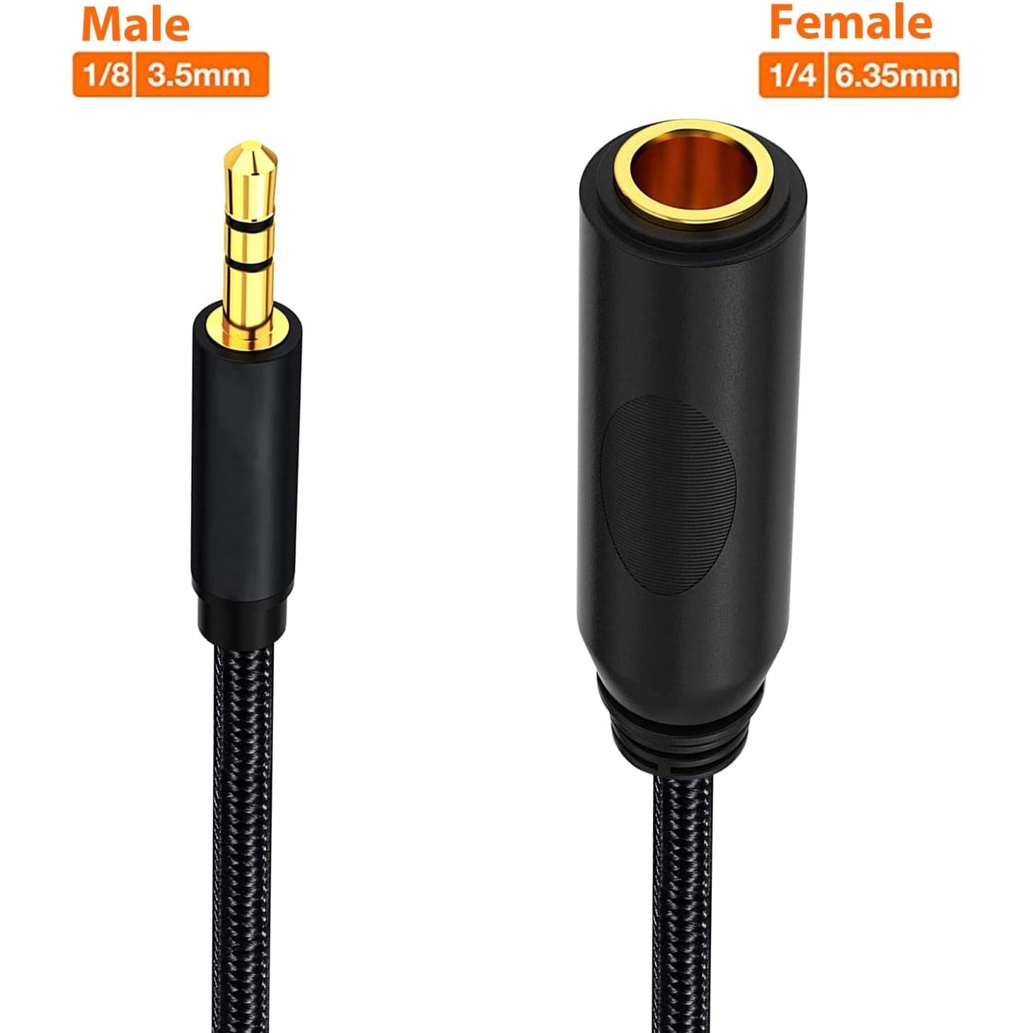 Adaptador de Audio WISYIFIL 3.5mm a 6.35mm 30cm Nylon