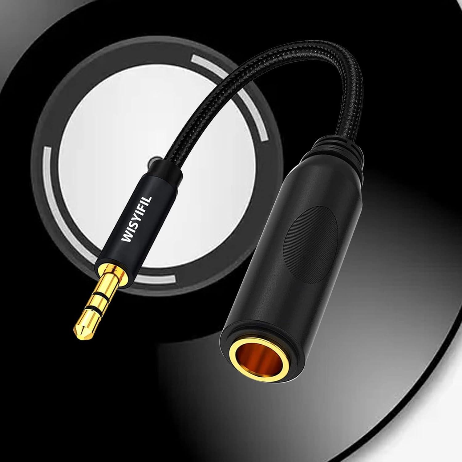 Adaptador de Audio WISYIFIL 3.5mm a 6.35mm 30cm Nylon