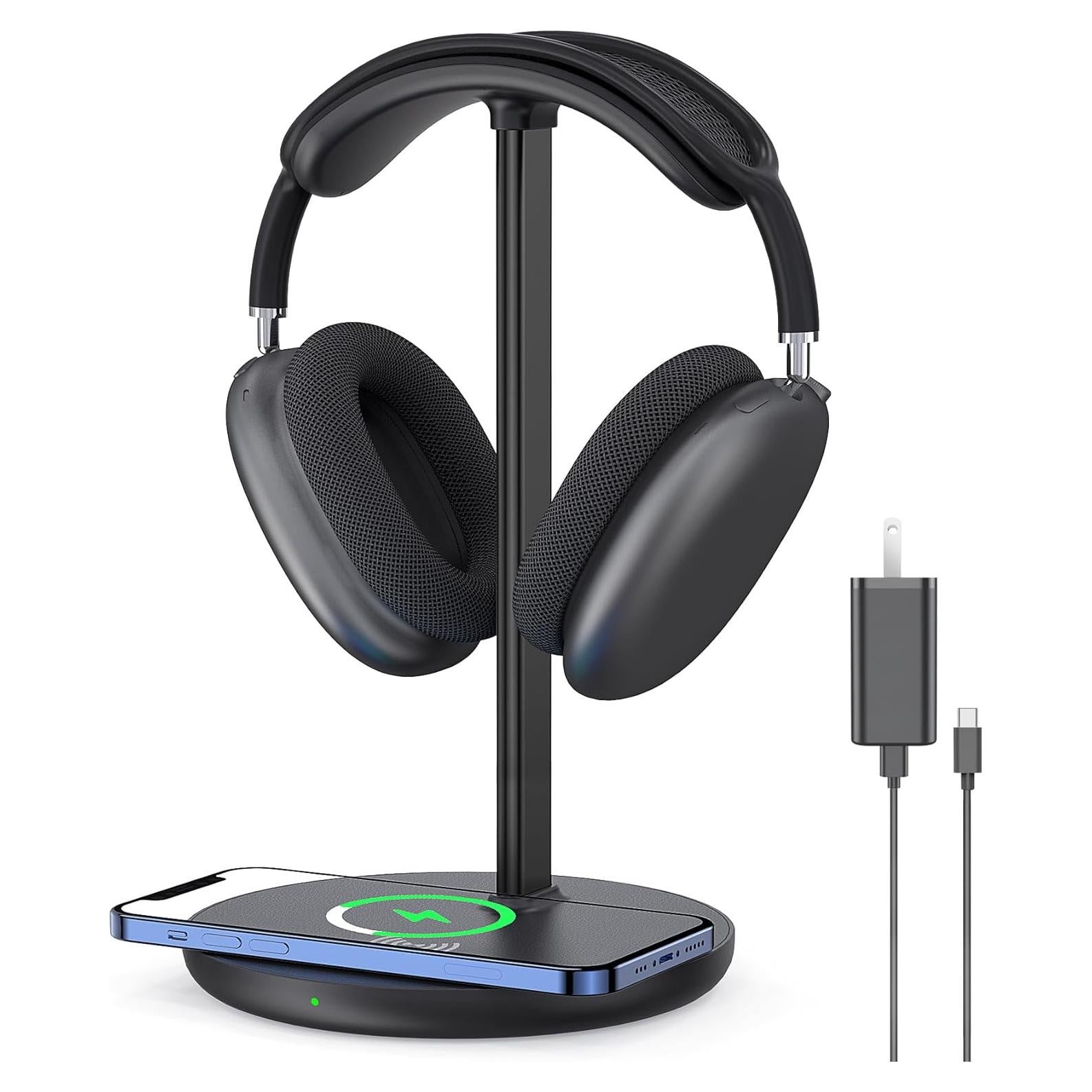 Soporte para Auriculares con Cargador Inalámbrico HiWe 15W