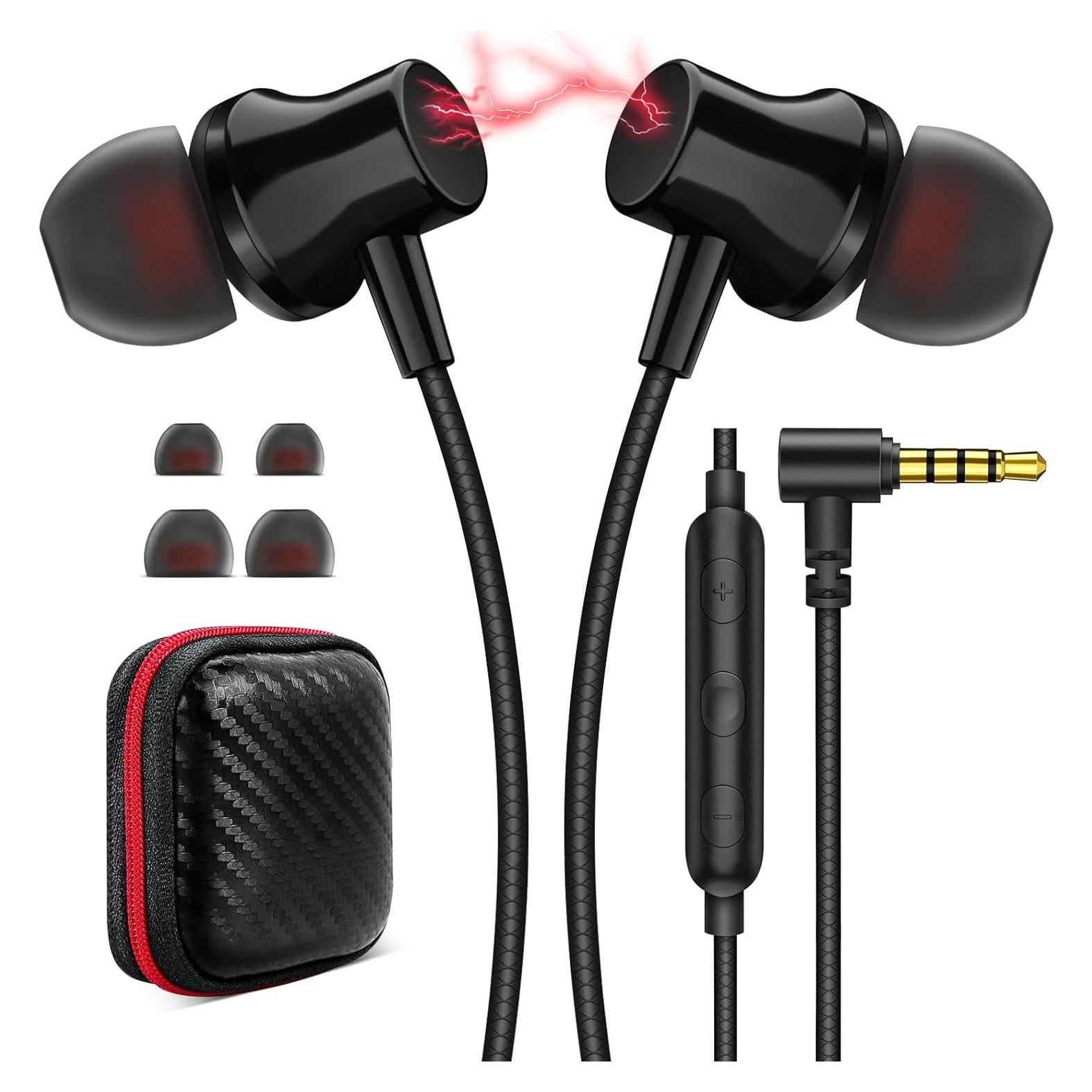 Auriculares con cable ASKUBSKU 3.5mm HiFi Estéreo Negro