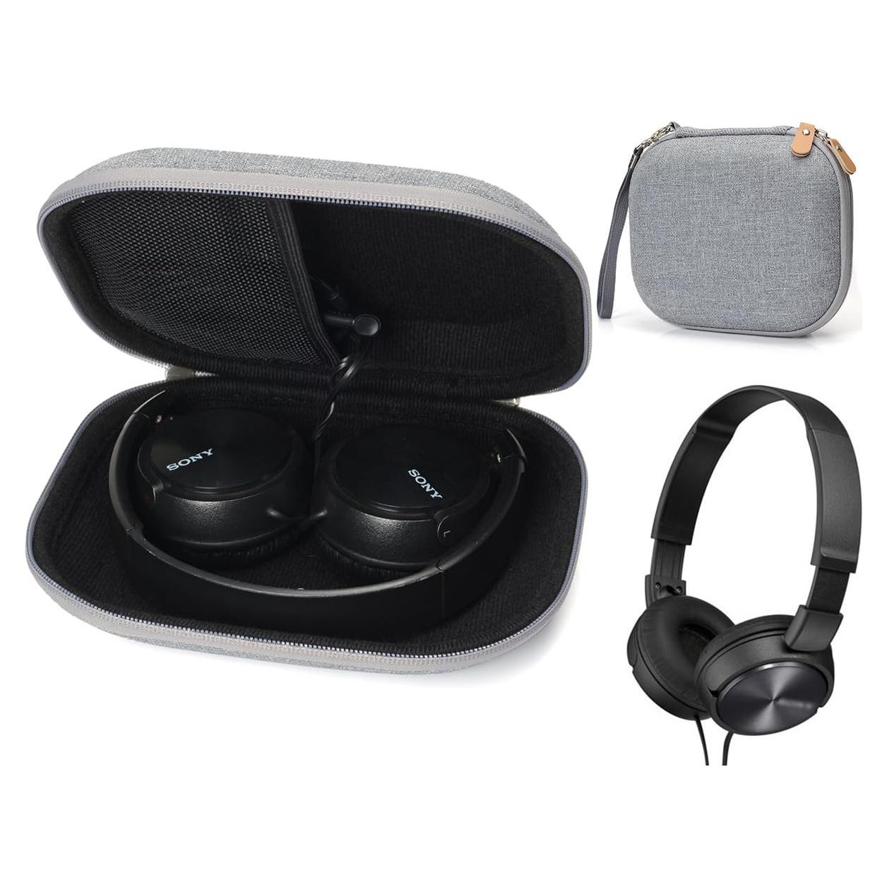 Funda de Viaje WGear para Auriculares Sony y Sennheiser Gris