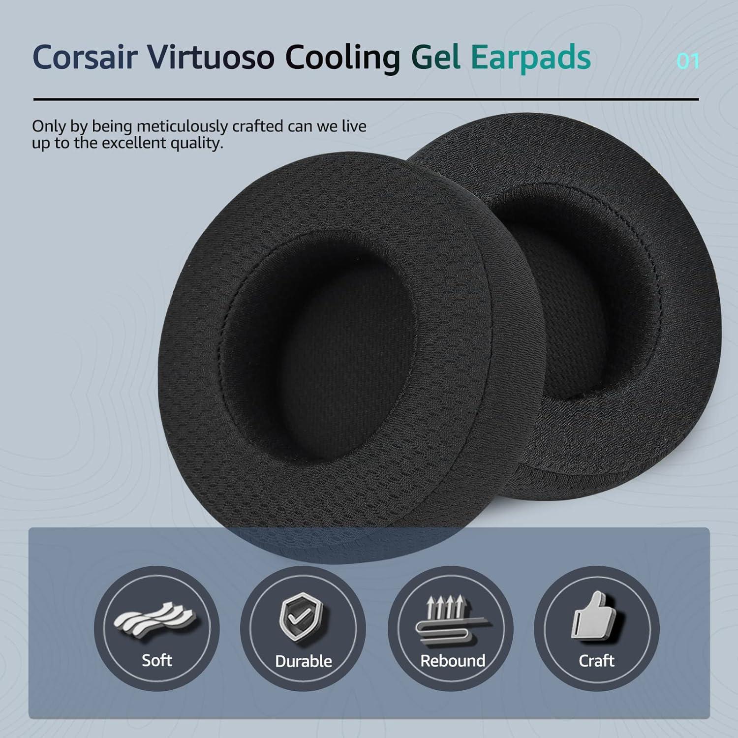 Almohadillas de Reemplazo Corsair Virtuoso - Tela Suave y Espuma