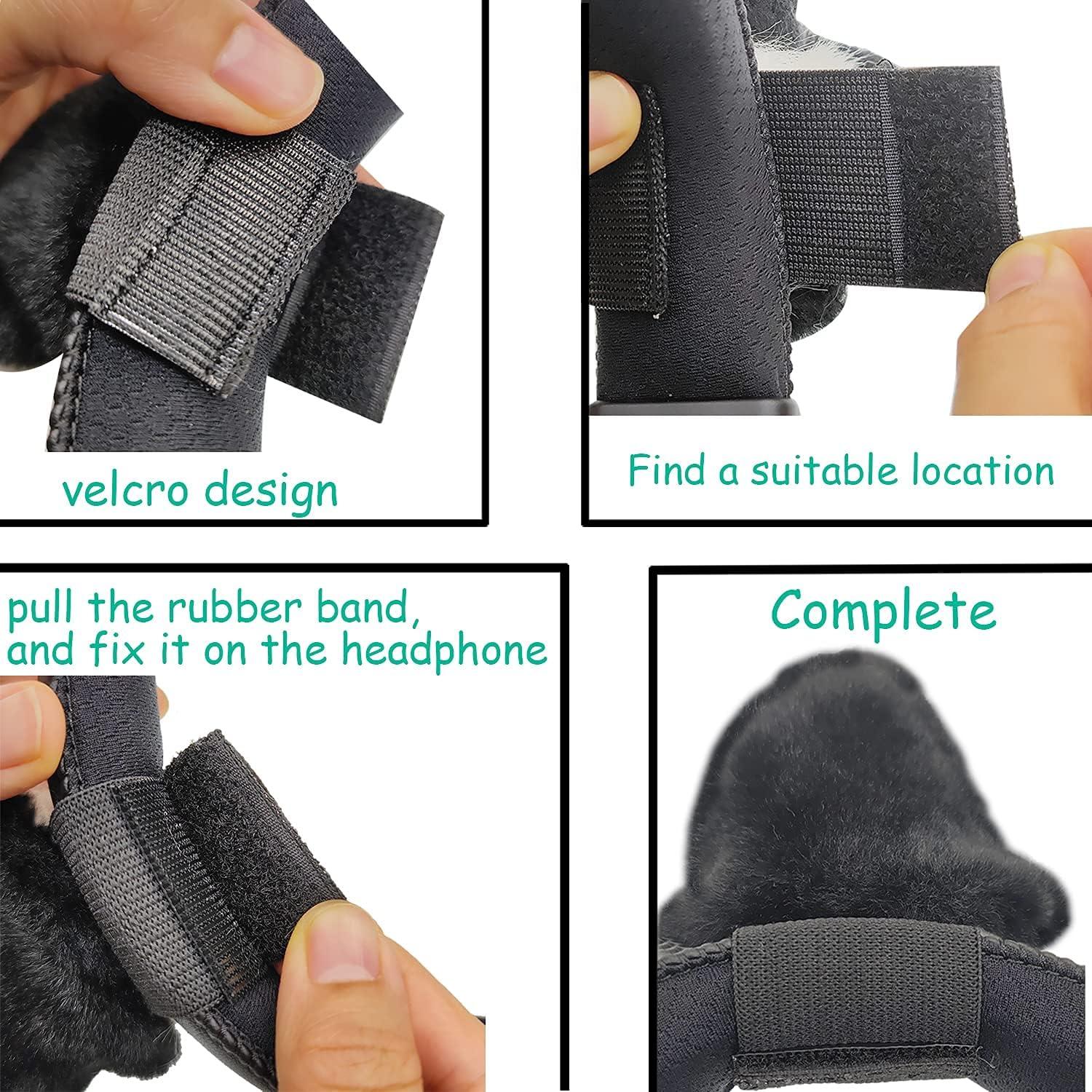 Orejas de Gato RUKUHOT para Auriculares Logitech G PRO - Negro y Blanco