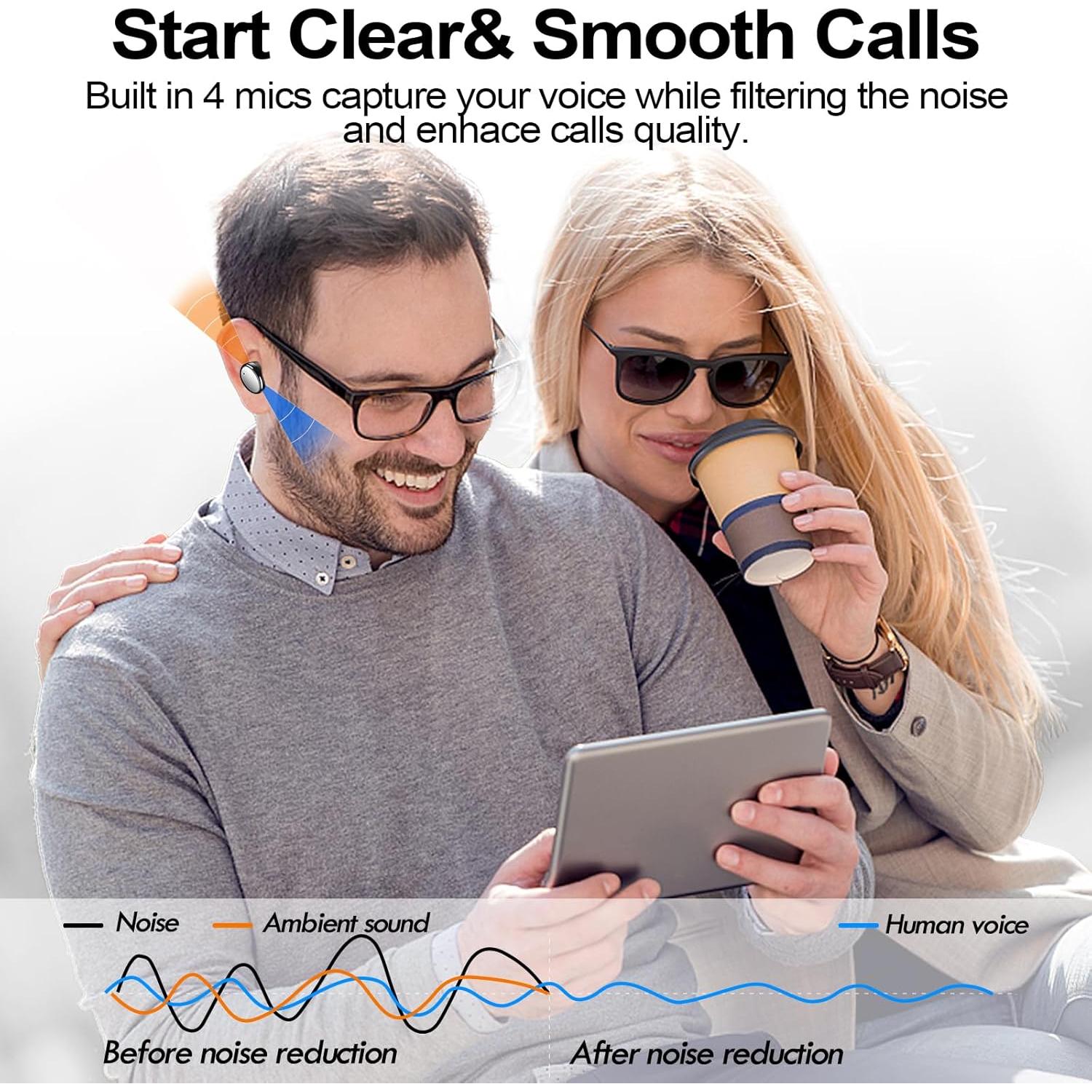 Auriculares Inalámbricos Kurdene S8 Plus Bluetooth 5.4 Negro