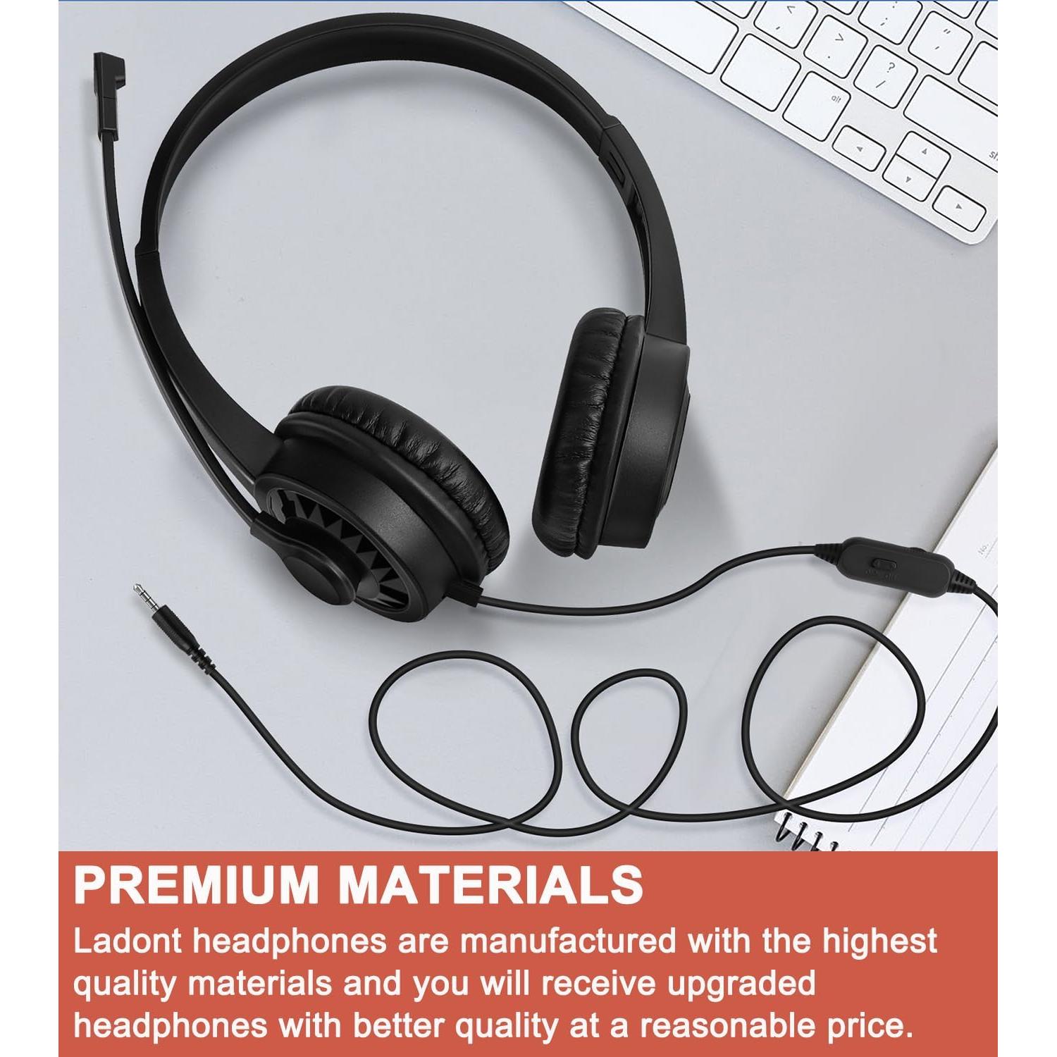 Auriculares con cable Ladont QS06 para niños con micrófono - Negro