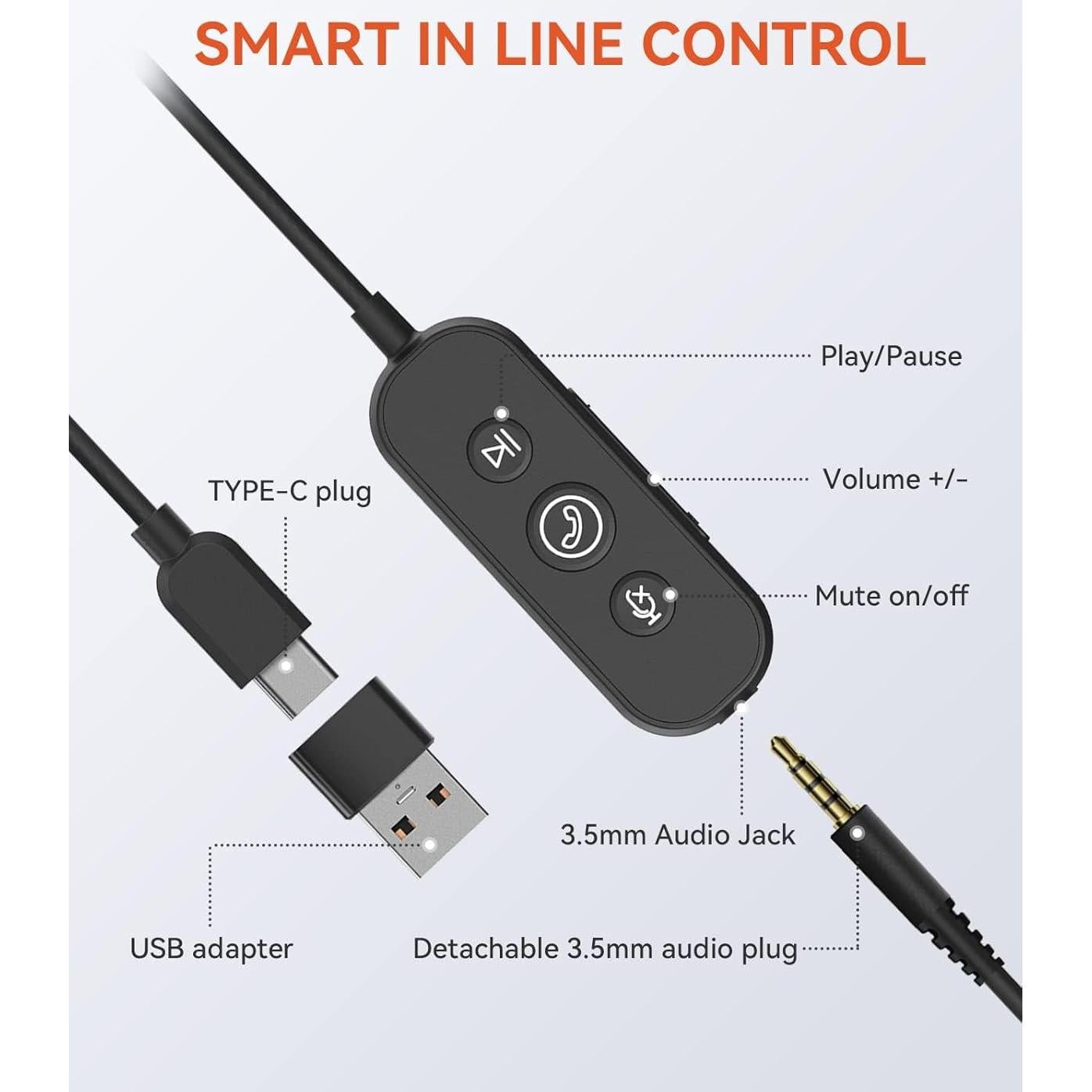 Auriculares con Cable Nuroum HP11DU con Micrófono y Cancelación de Ruido