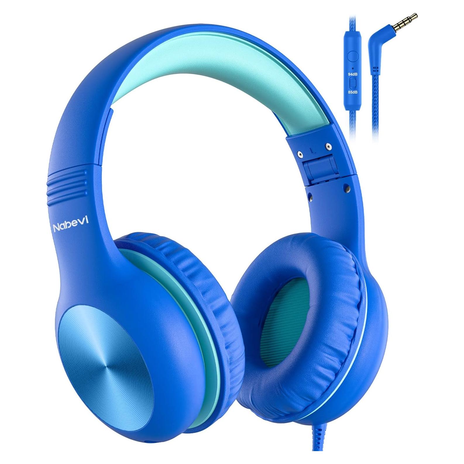 Auriculares Nabevi para Niños con Micrófono y Volumen Limitado