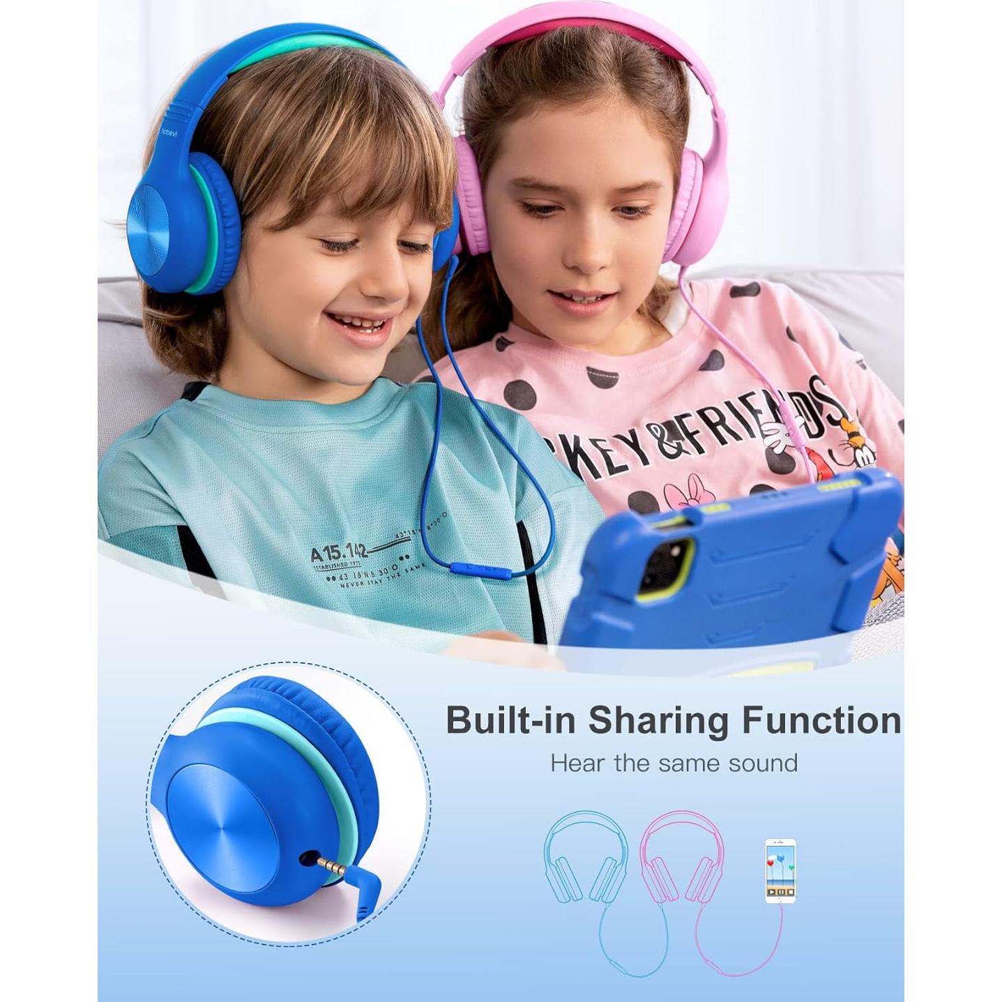 Auriculares Nabevi para Niños con Micrófono y Volumen Limitado
