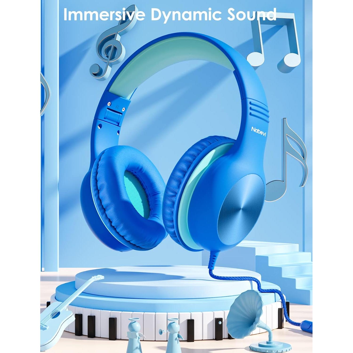 Auriculares Nabevi para Niños con Micrófono y Volumen Limitado