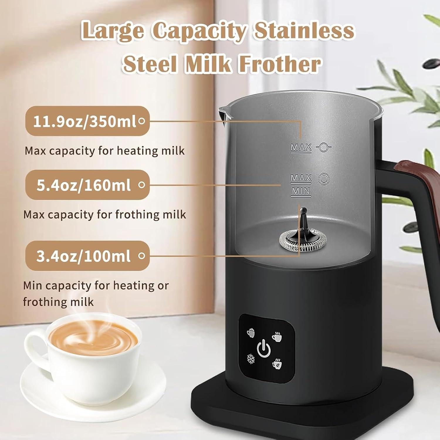 Espumador de Leche Eléctrico SMANGPER MF350 350ml 4 en 1