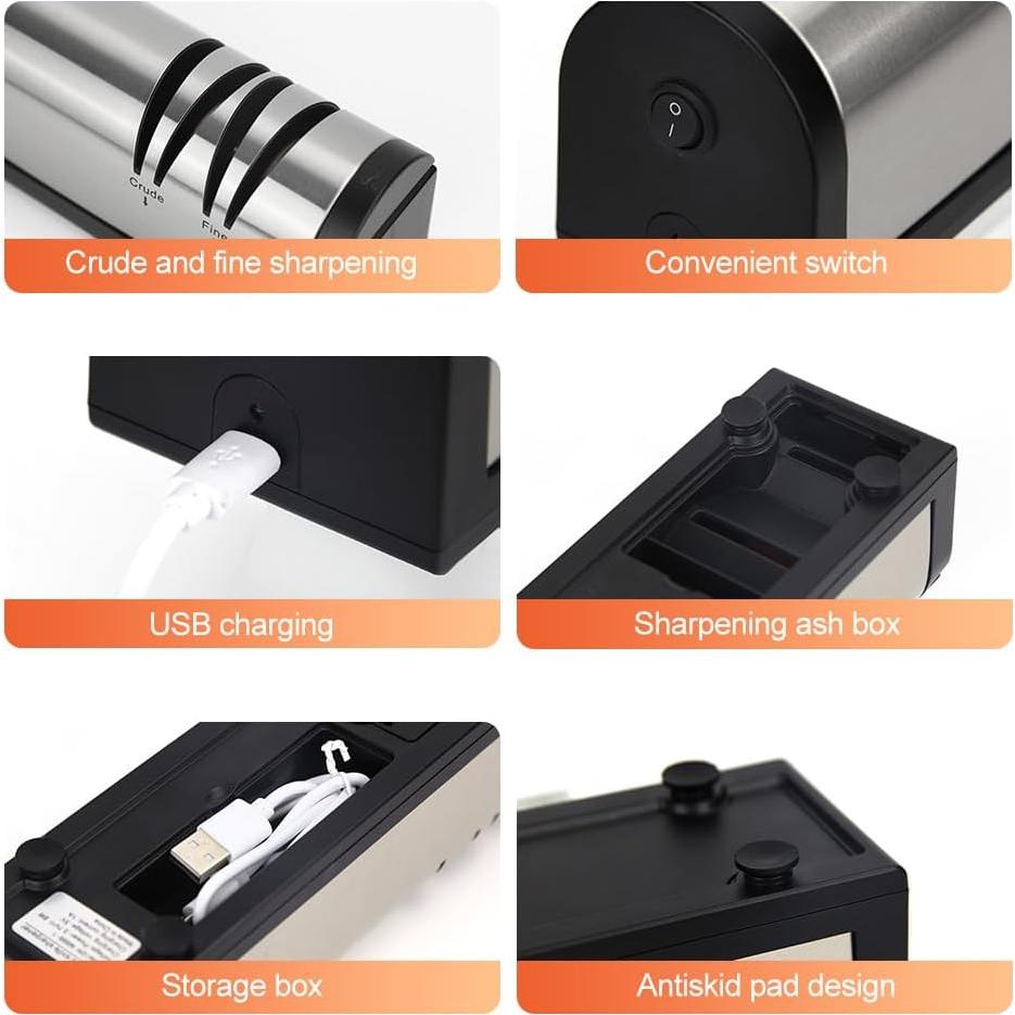 Afilador eléctrico CFGROW 4 etapas para cuchillos y tijeras
