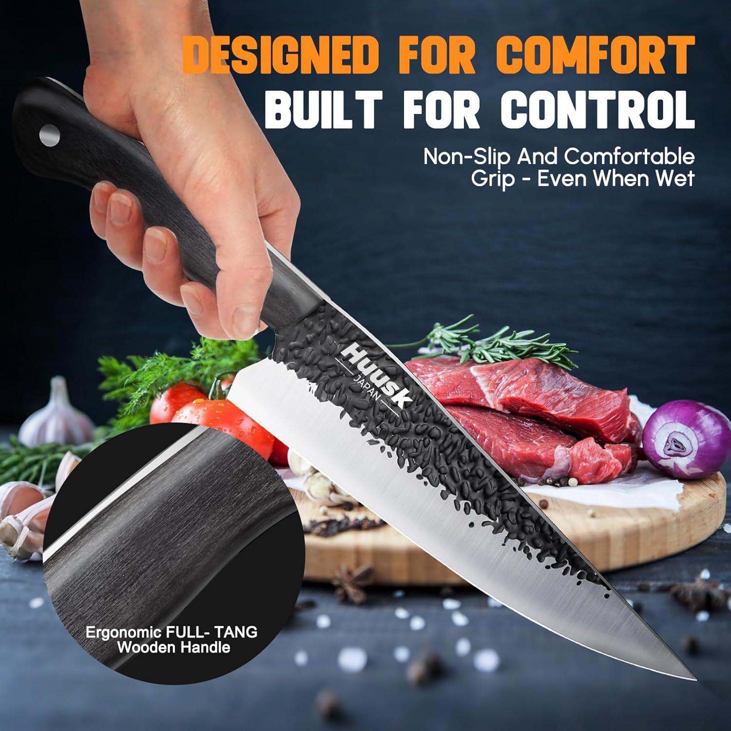 Cuchillo de Chef Huusk Forjado a Mano 19 cm Acero Carbono