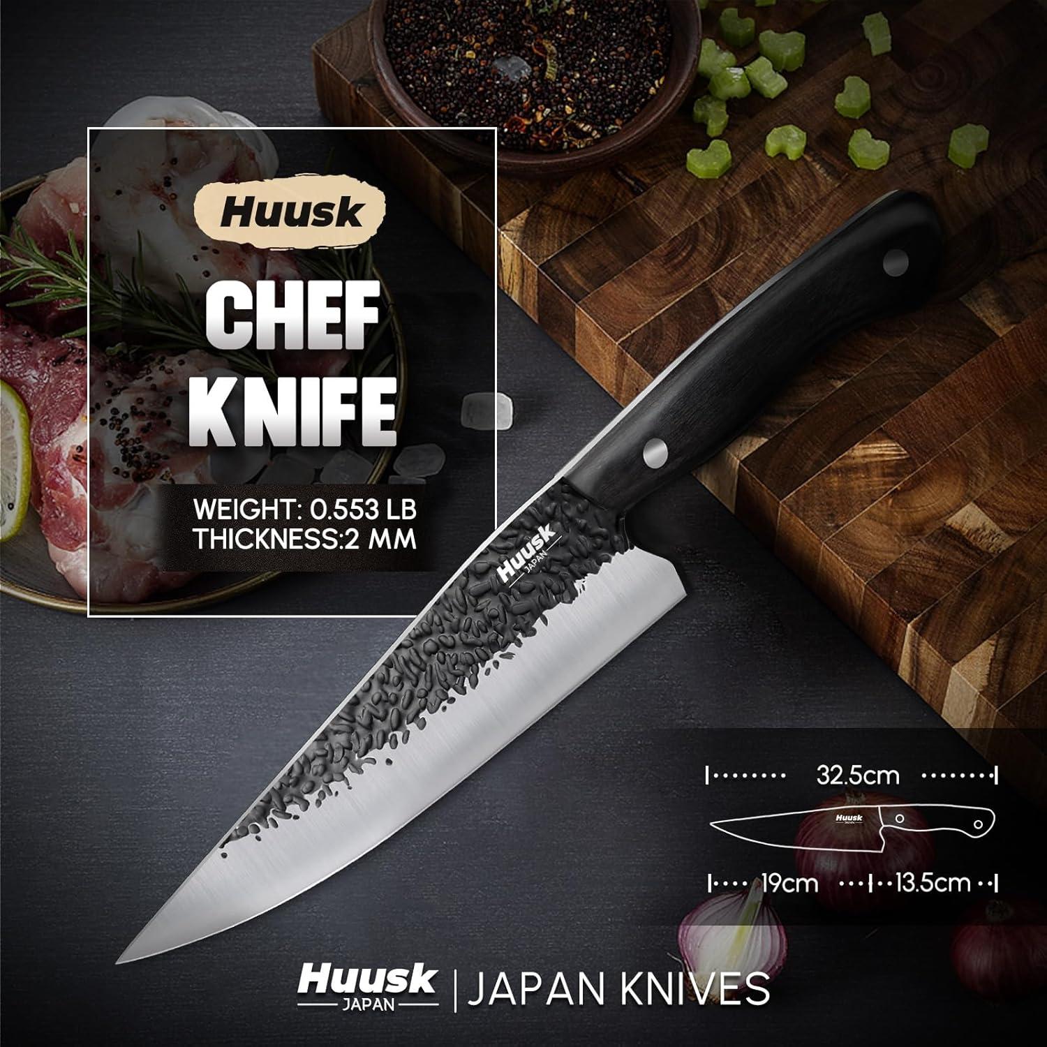Cuchillo de Chef Huusk Forjado a Mano 19 cm Acero Carbono