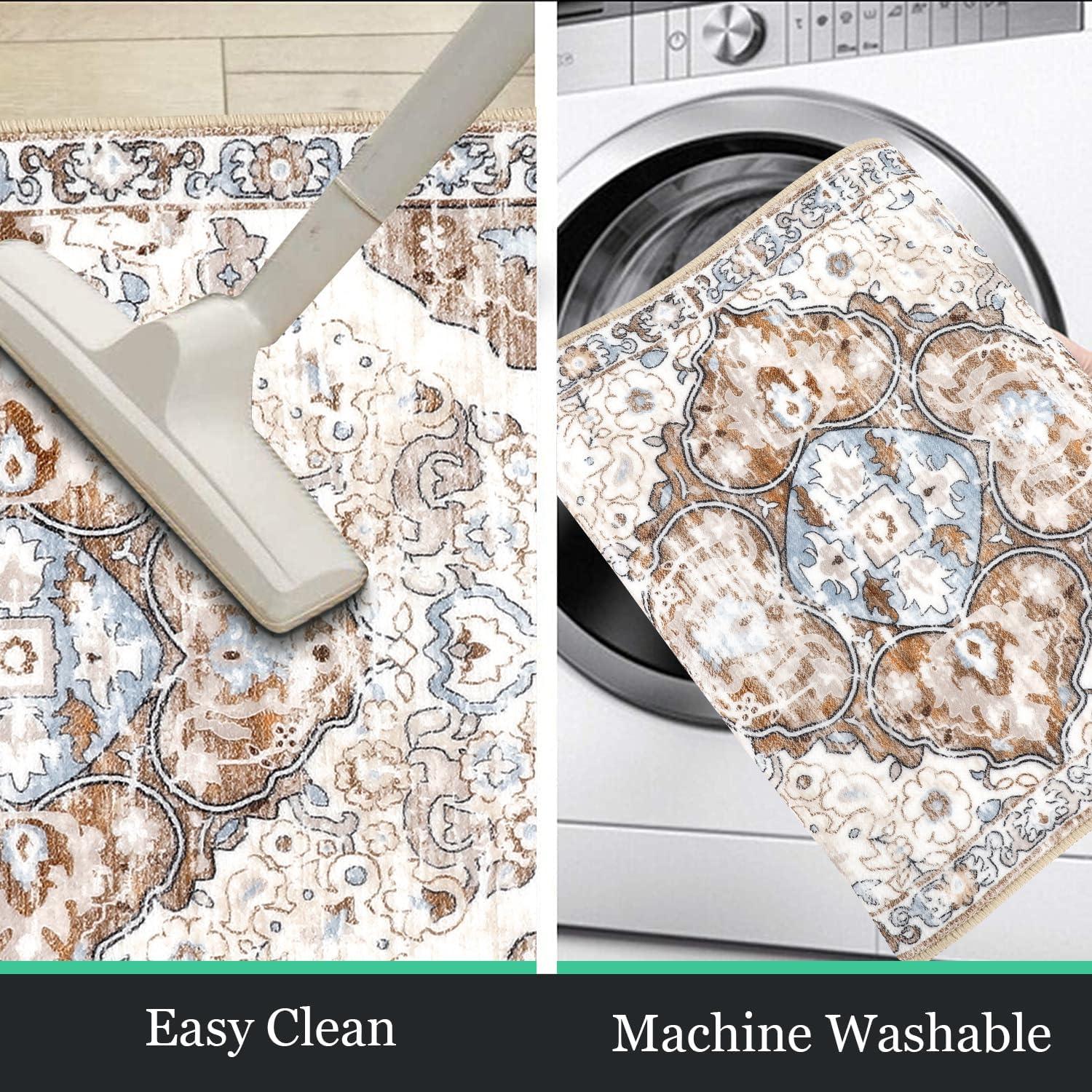 Conjunto de 3 Alfombras de Cocina HEBE Antideslizantes Beige