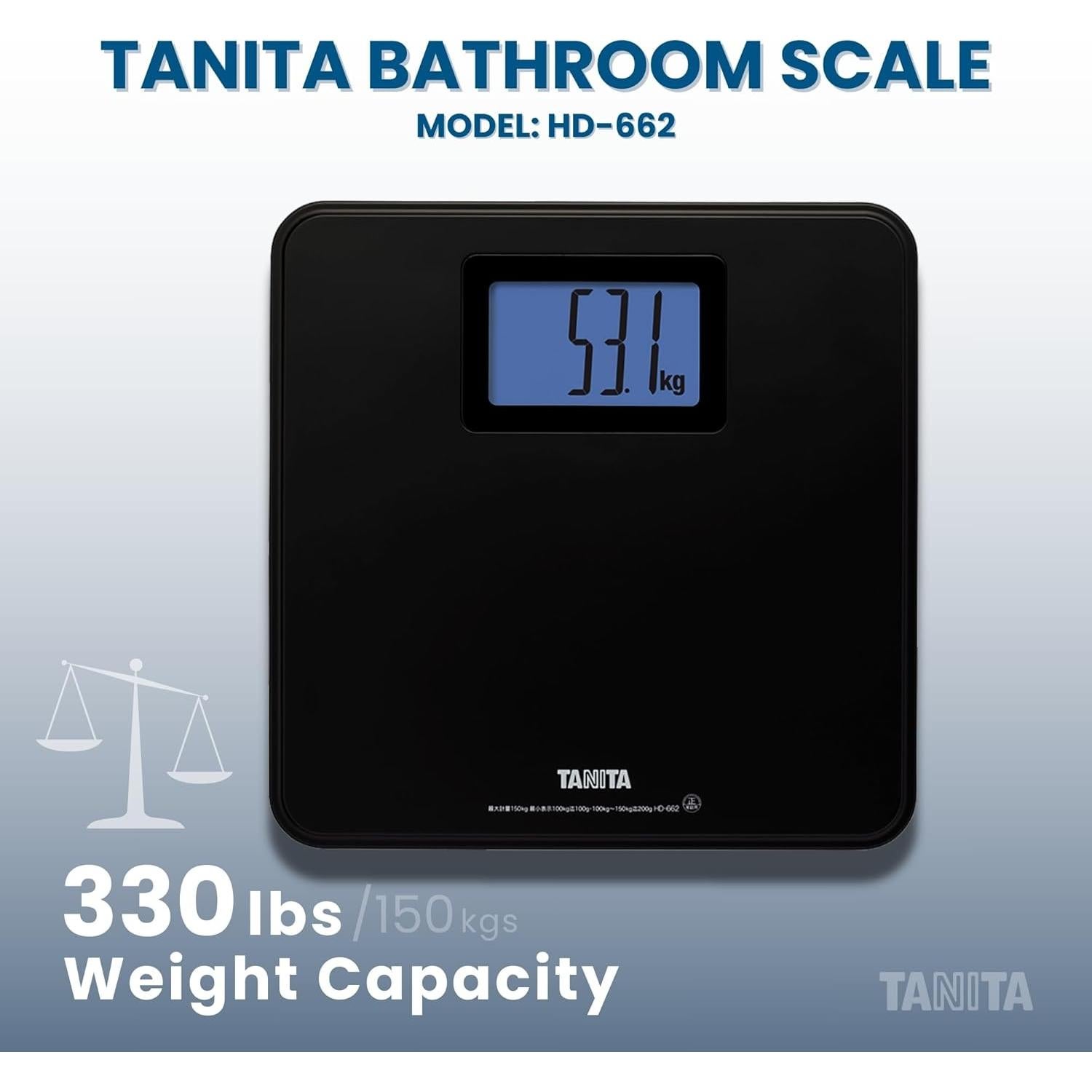 Balanza Digital de Baño Tanita HD-662 Negra 150 kg LCD